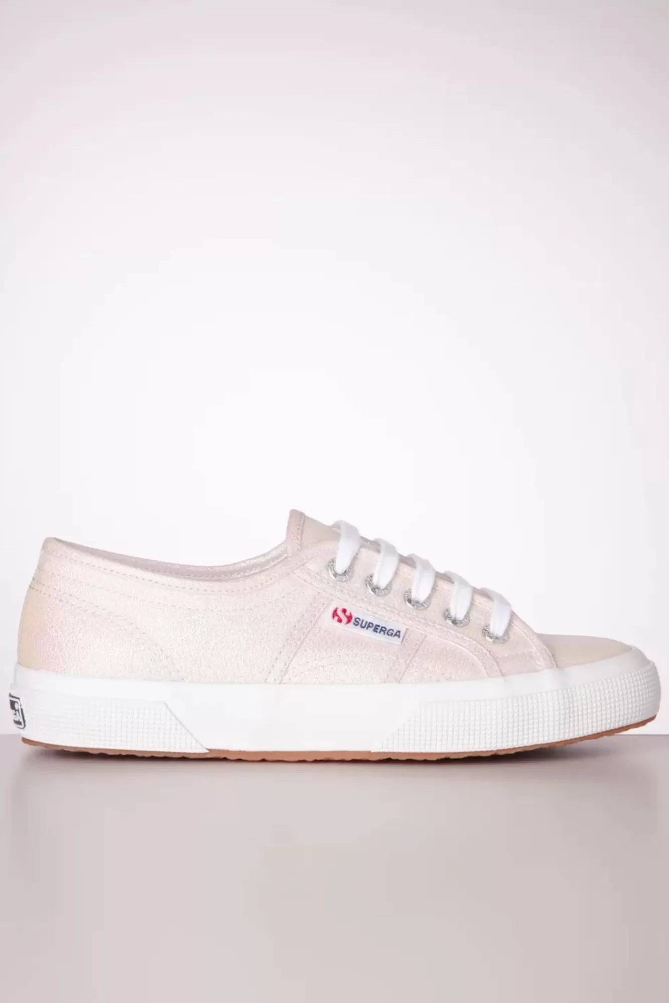 New Superga Klassische Glitzer Sneaker In Schillerndem Beige