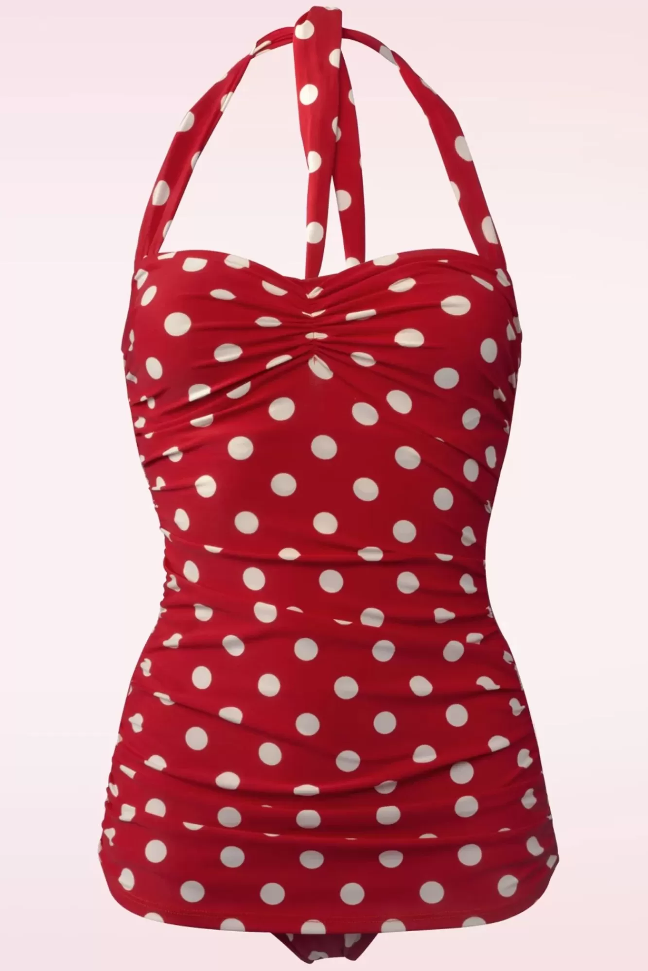 Discount Esther Williams Klassischer Polkadot-Badeanzug In Rot Und Weis