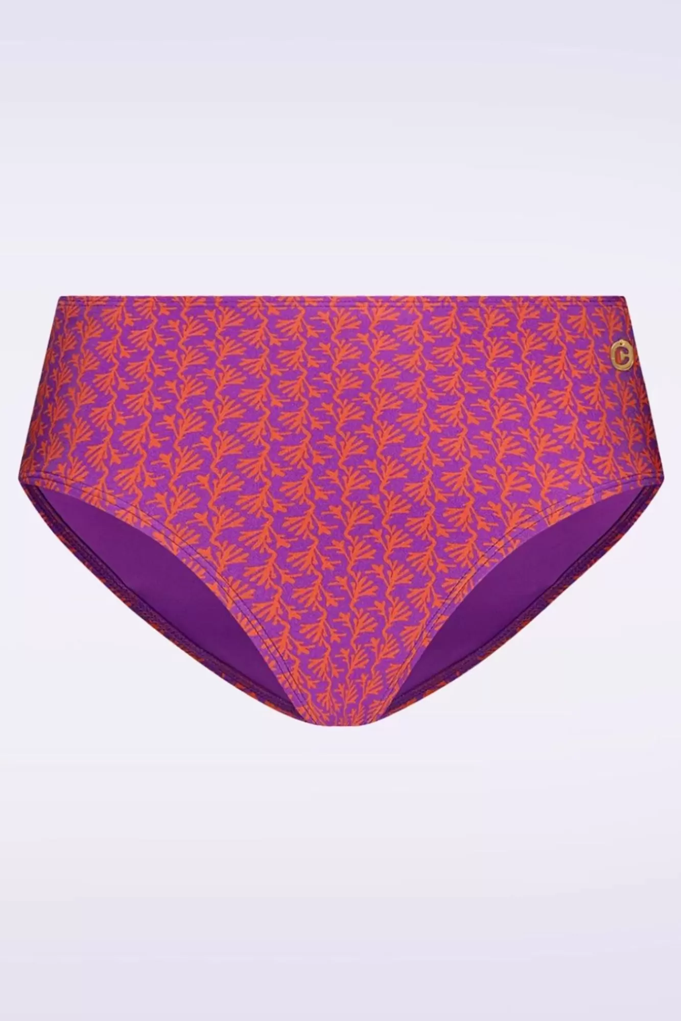 New TC Beach Korallenfarbenes Bikinihoschen Mit Mittlerer Taille In Lila