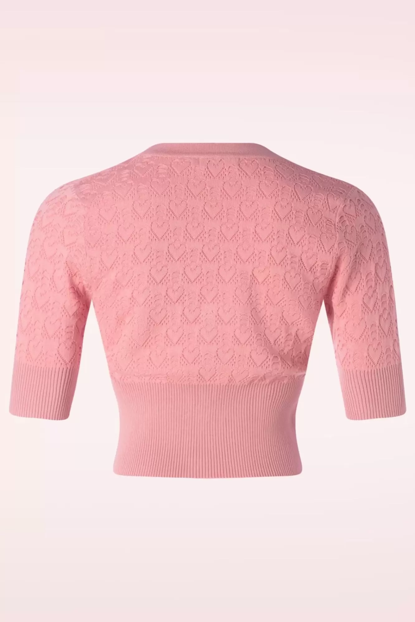 Cheap Banned Retro Love Heart Strickjacke In Puderrosa