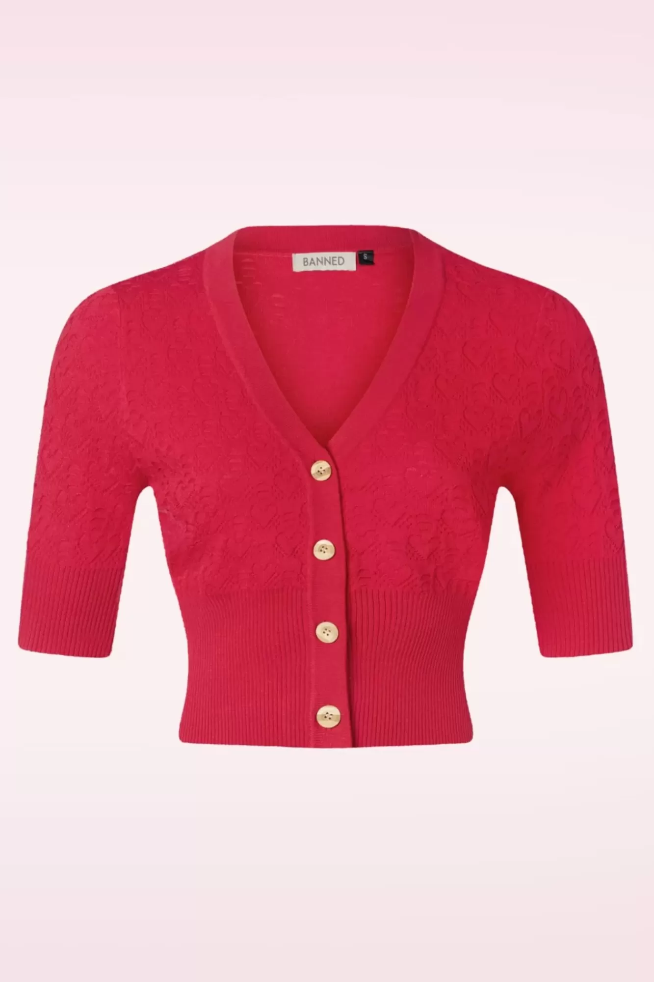 Best Banned Retro Love Heart Strickjacke In Rot