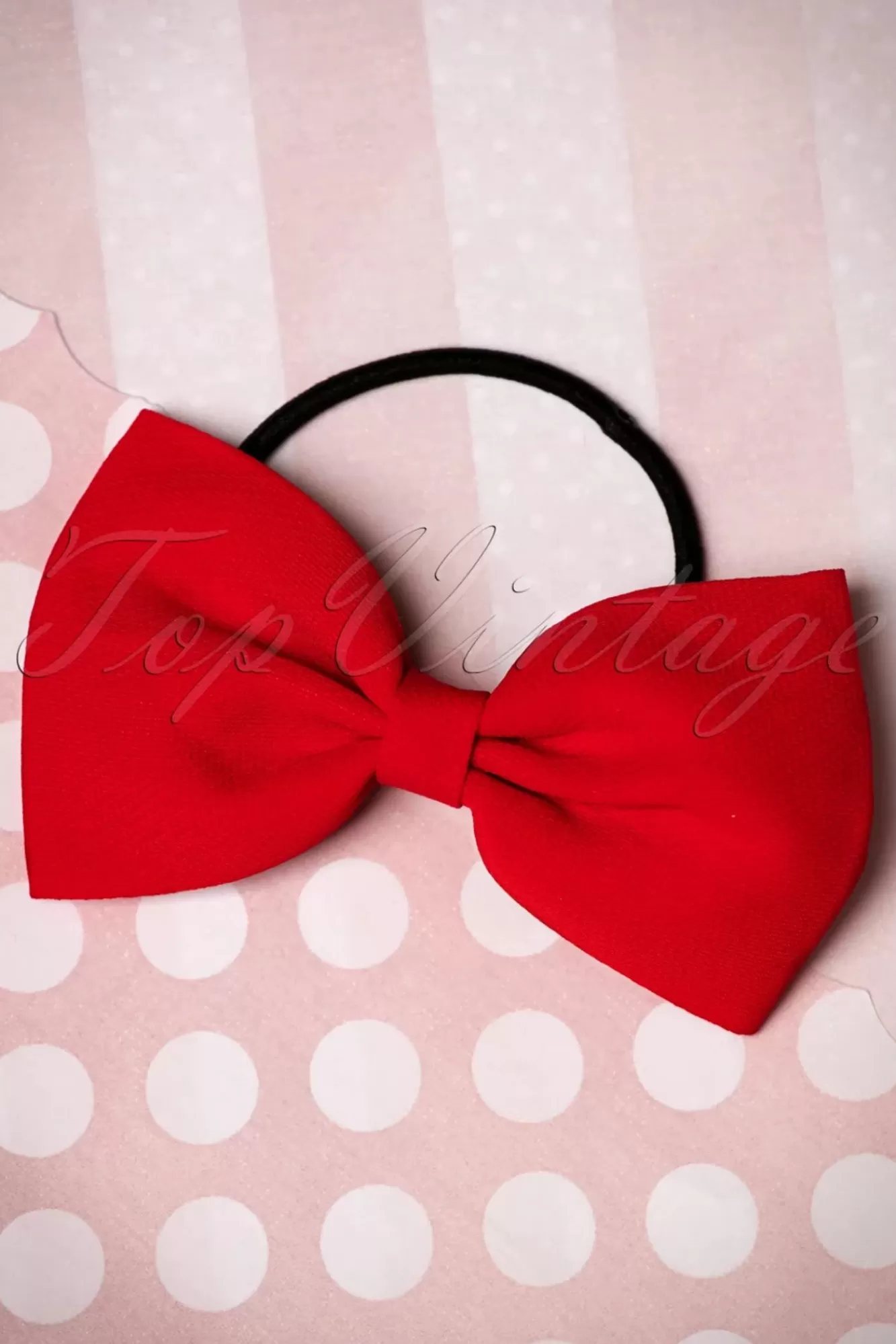 New Banned Retro Lovestruck Bow Haargummi In Rot