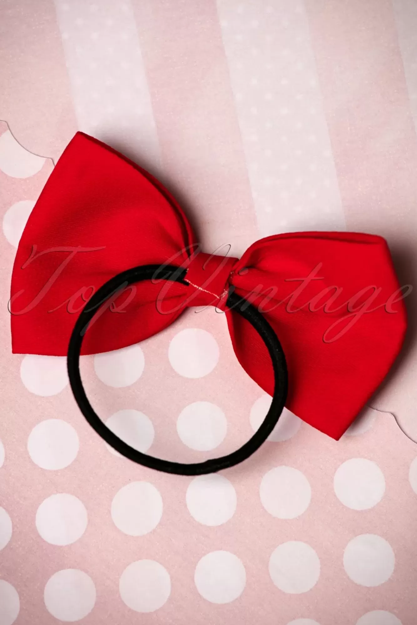 New Banned Retro Lovestruck Bow Haargummi In Rot