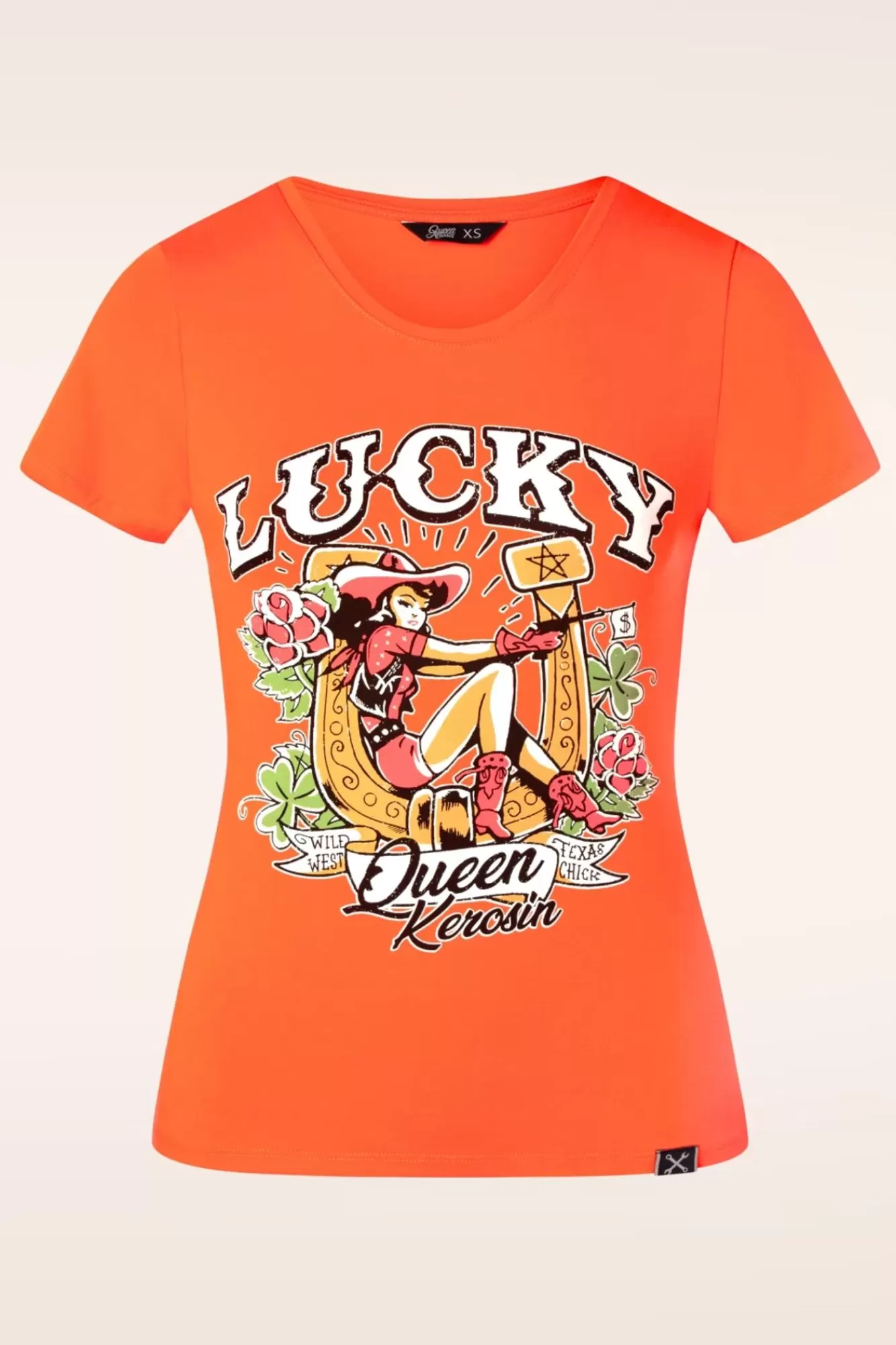 Online Queen Kerosin Lucky T-Shirt In Orange