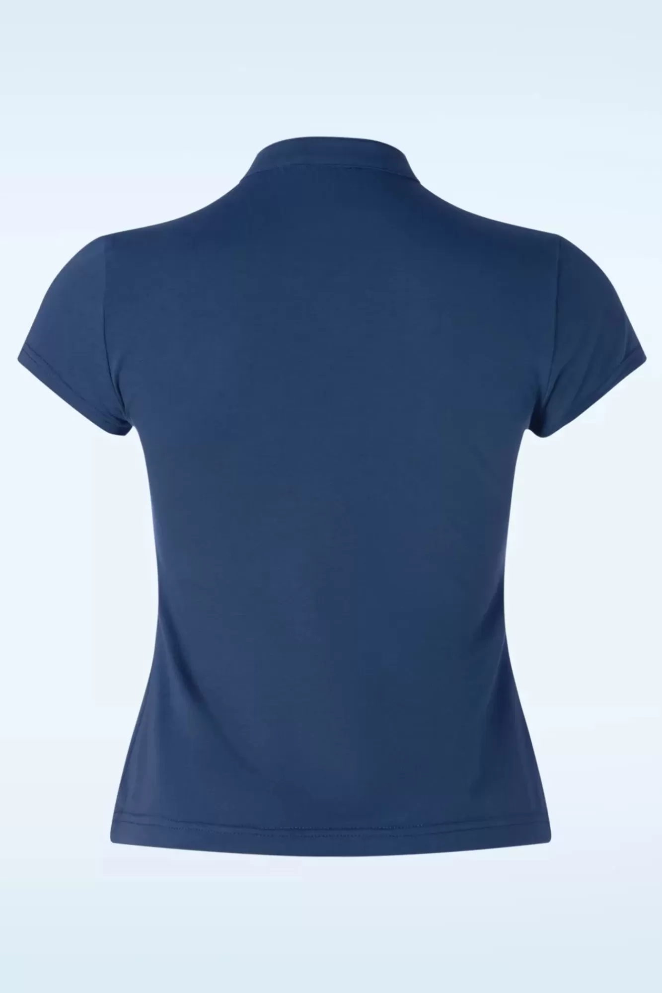 Store Banned Retro Mandarin Top Mit Stehkragen In Marineblau