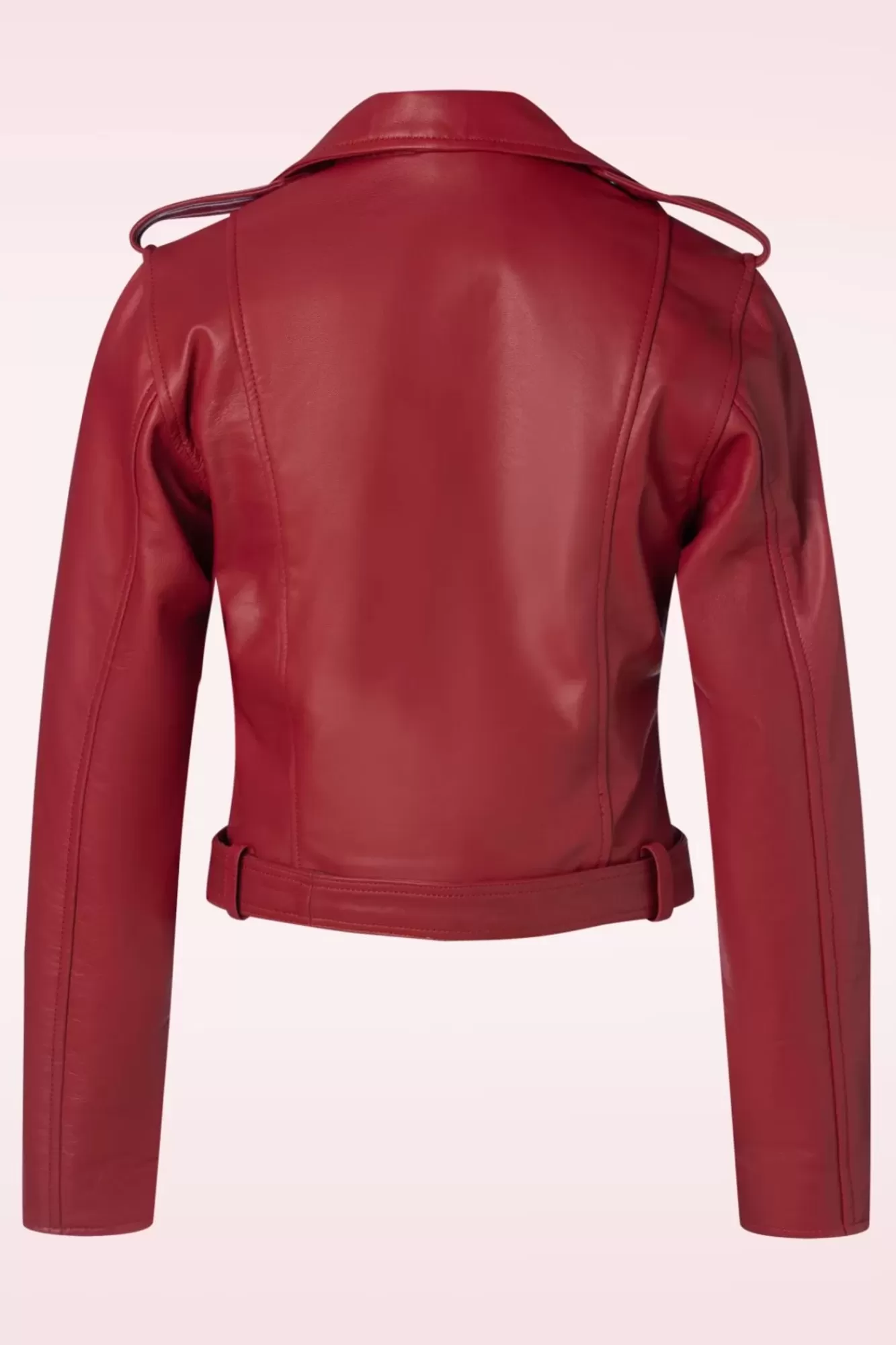 Sale Queen Kerosin Marlon Leder Biker Jacke In Rot