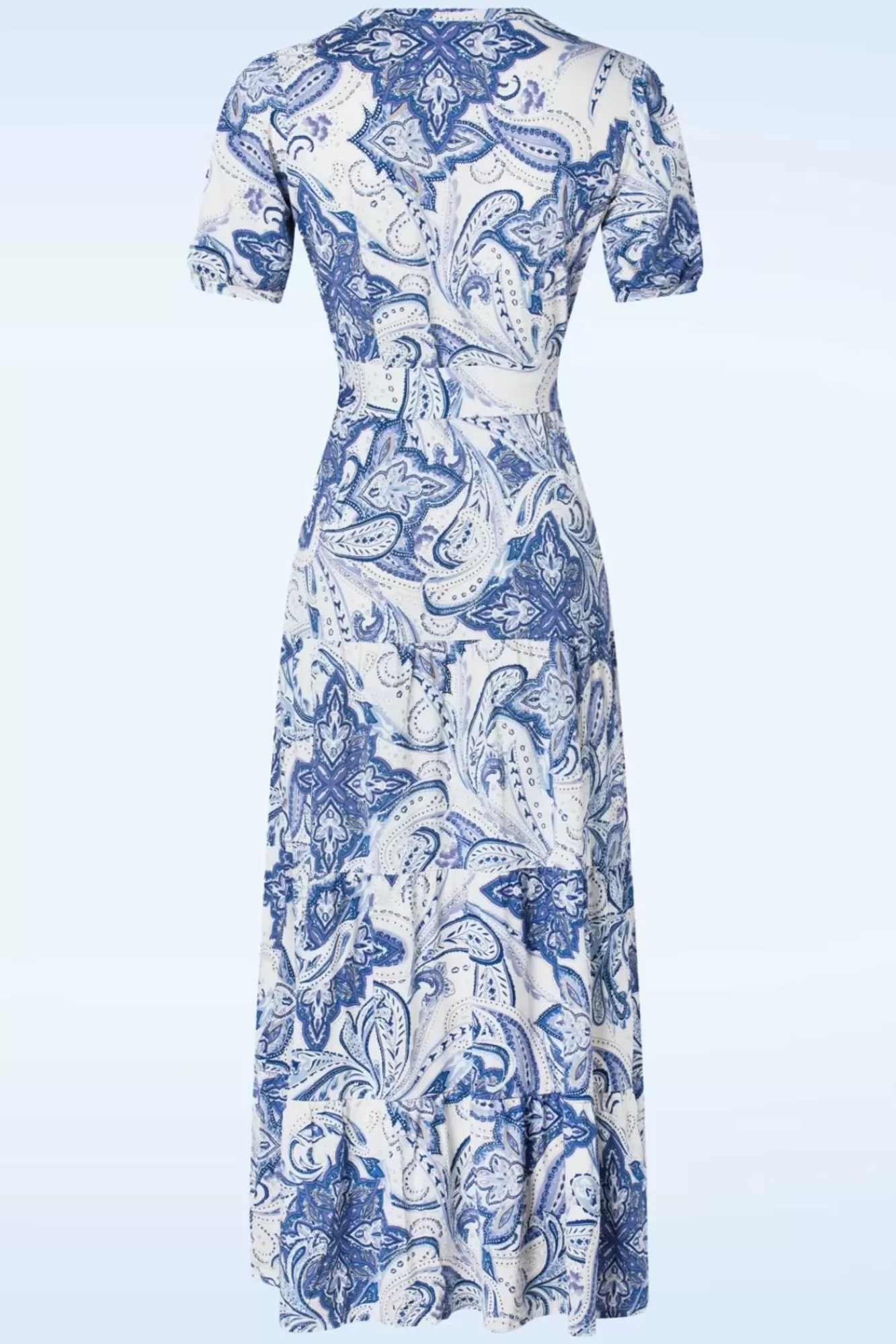 Sale K-Design Maxine Paisley Maxikleid In Creme Und Blau