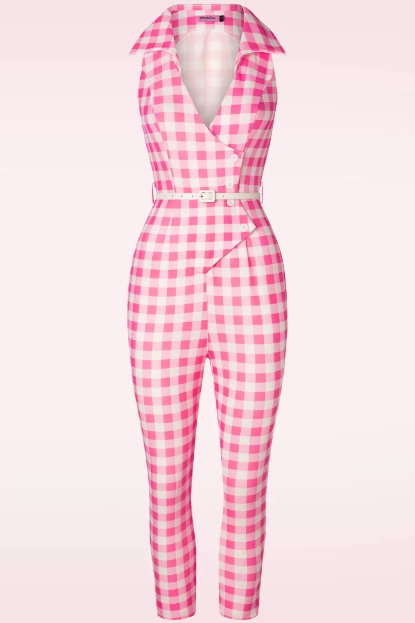 Online Rebel Love Clothing Midge Gingham Jumpsuitin Rosa