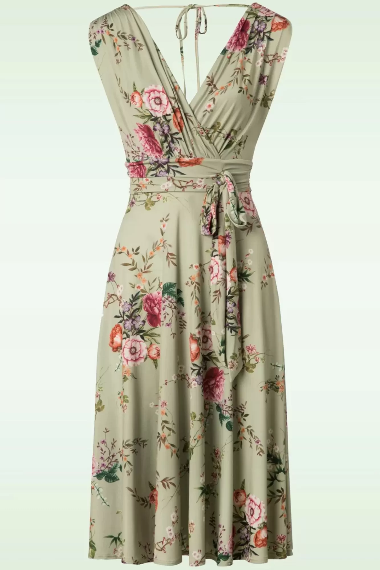 Outlet Vintage Chic for Topvintage Midikleid Jane Mit Blumenmuster In Vintage-Grun