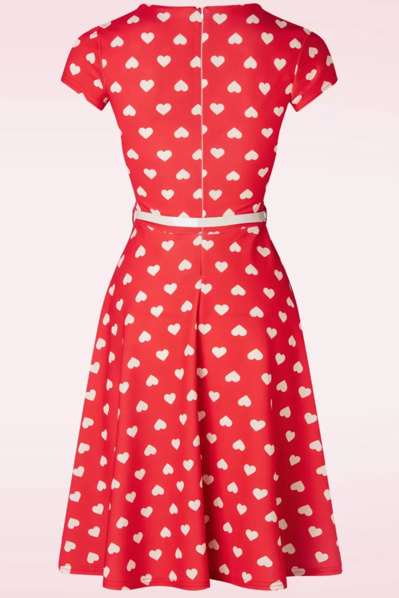 Online Vintage Chic for Topvintage Minnie Hearts Swing Kleid In Rot