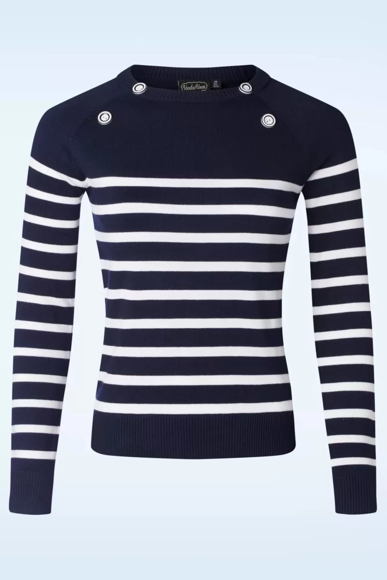 Shop Vixen Nautical Stripe Pullover In Marineblau