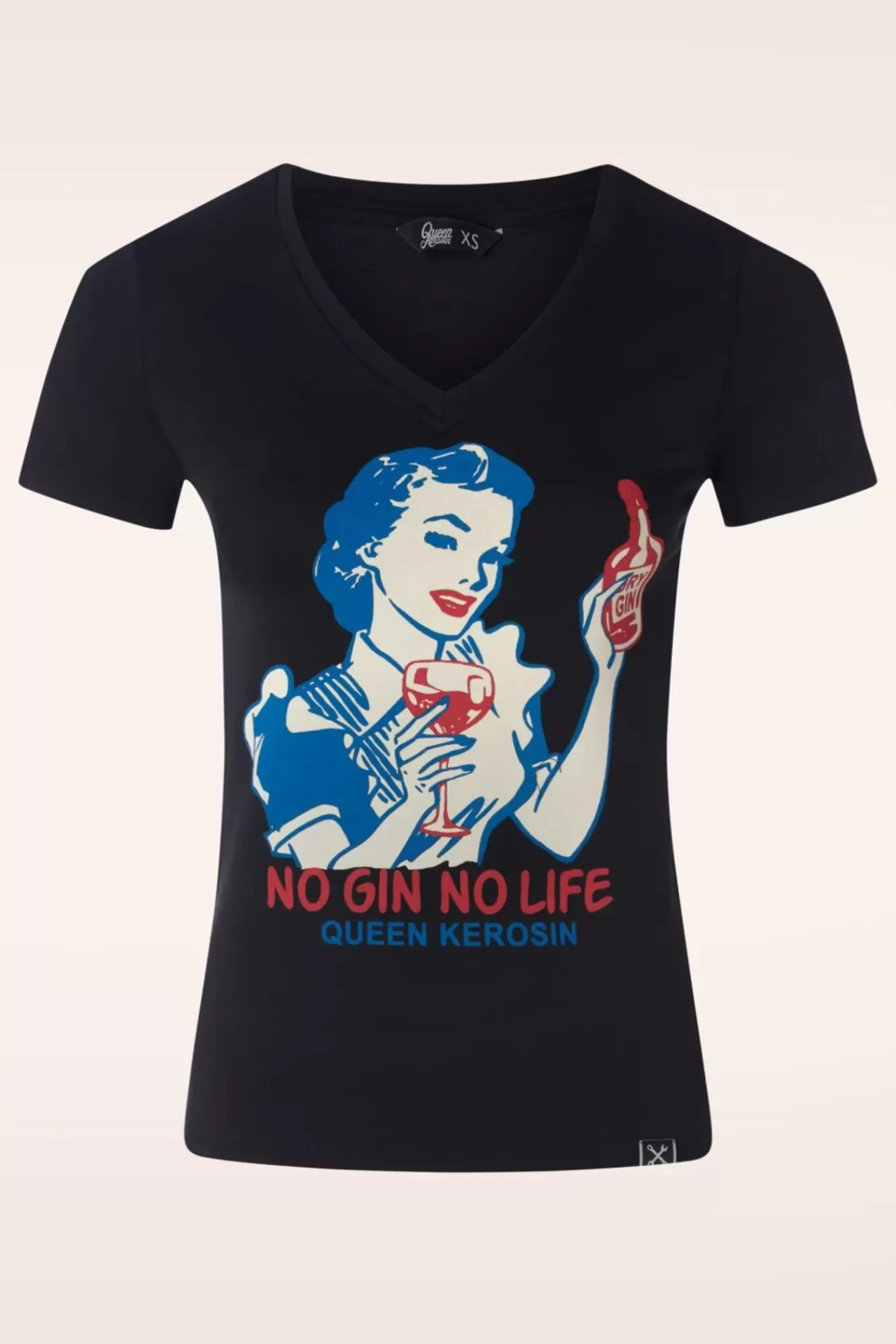 Online Queen Kerosin No Gin No Life T-Shirt In Schwarz