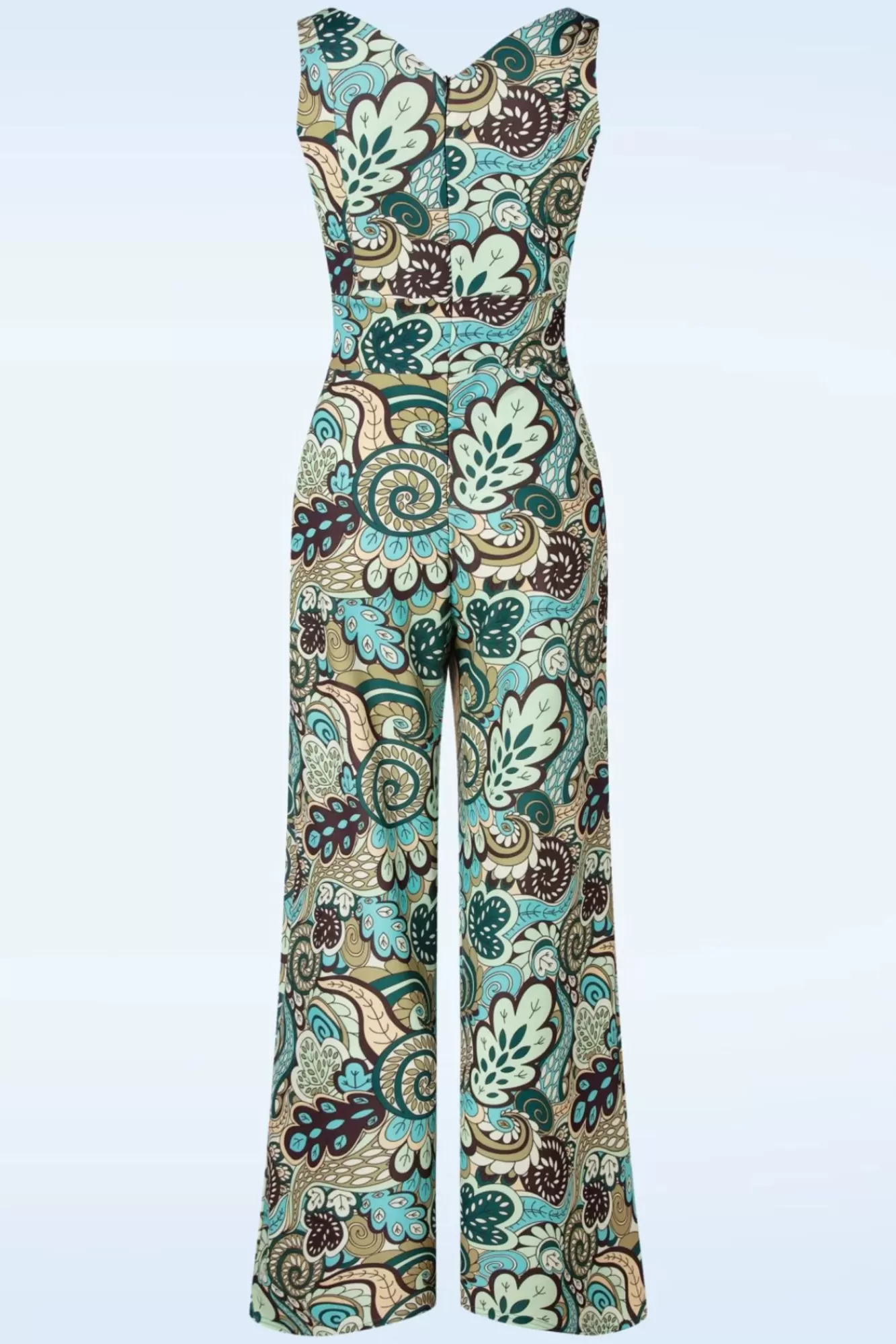 Hot Vintage Chic for Topvintage Paisley Jumpsuit In Grun Und Braun