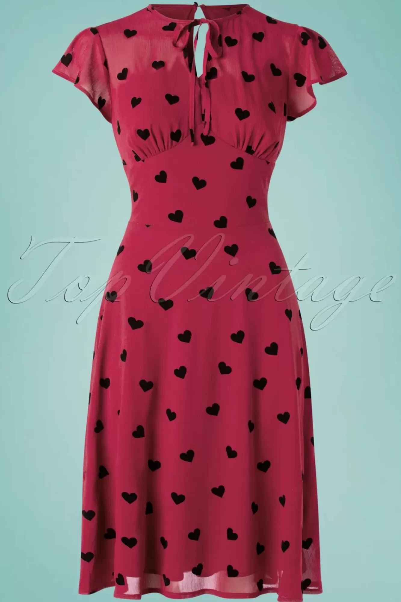 Store Vixen Peppa Chiffon Hearts Teekleid In Himbeerrot