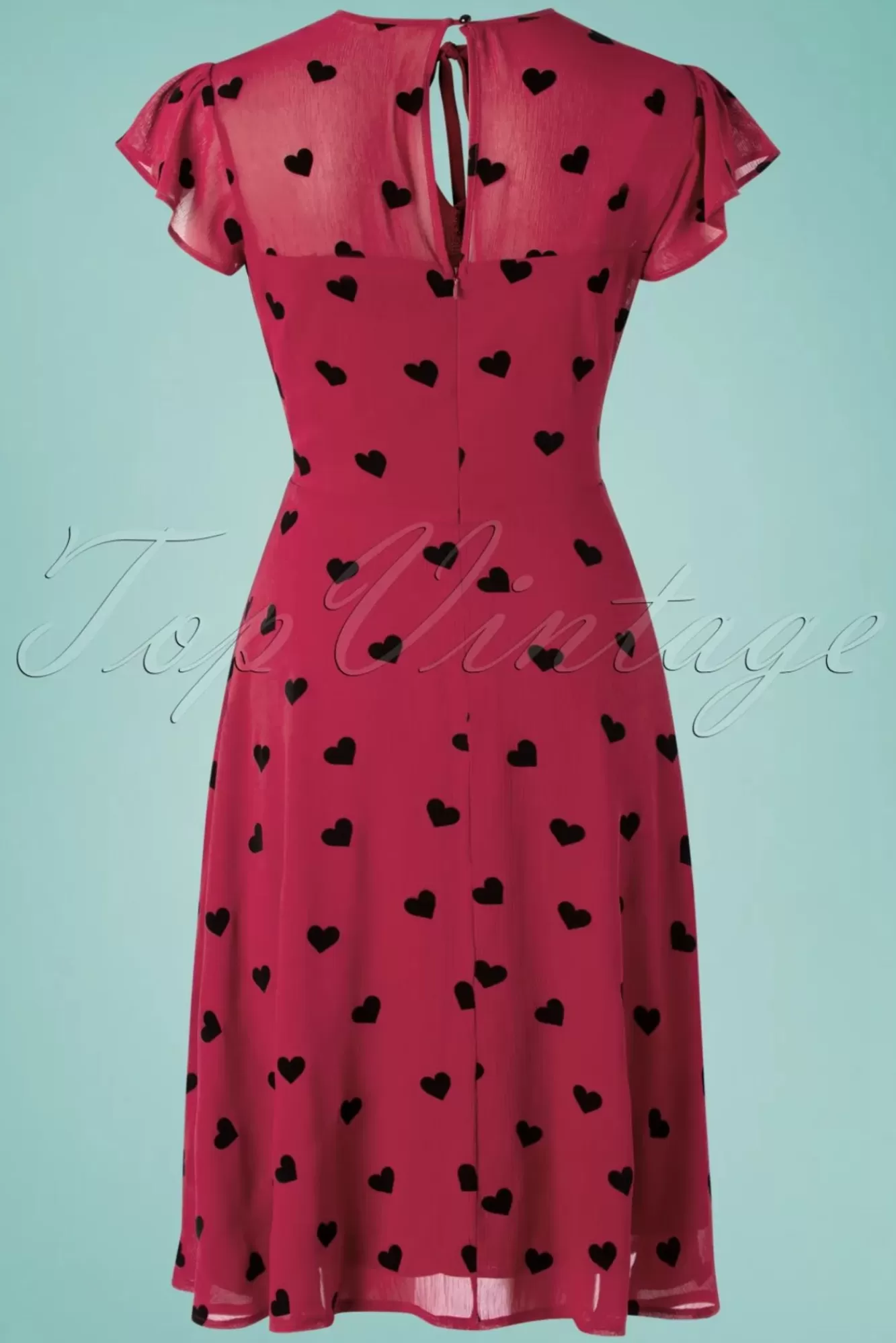 Store Vixen Peppa Chiffon Hearts Teekleid In Himbeerrot