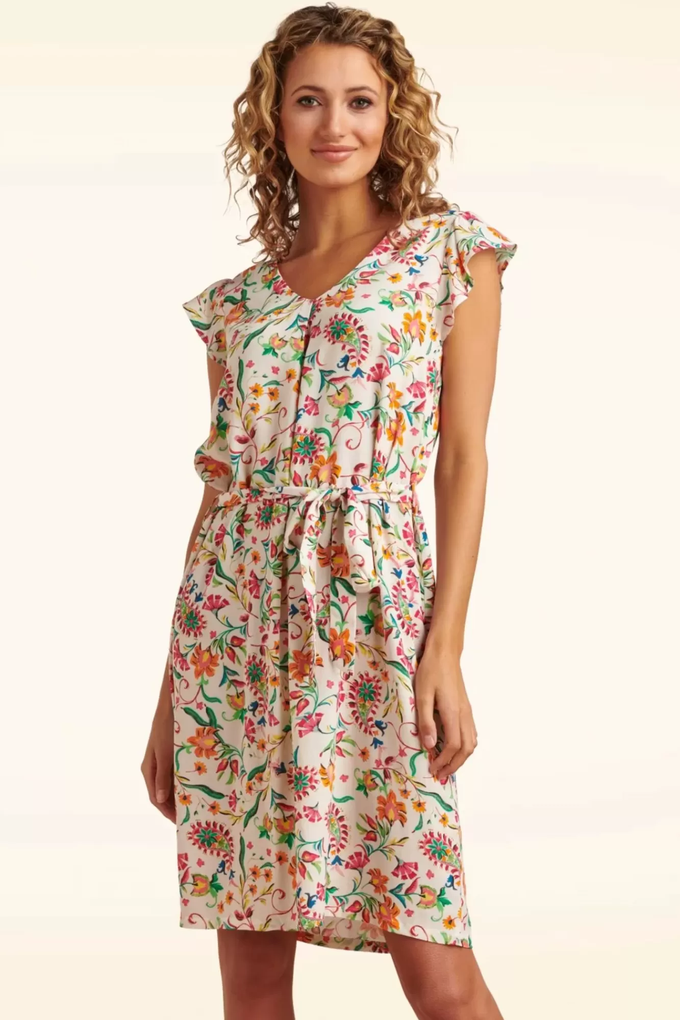 Online Smashed Lemon Petra Paisley Kleid In Weis