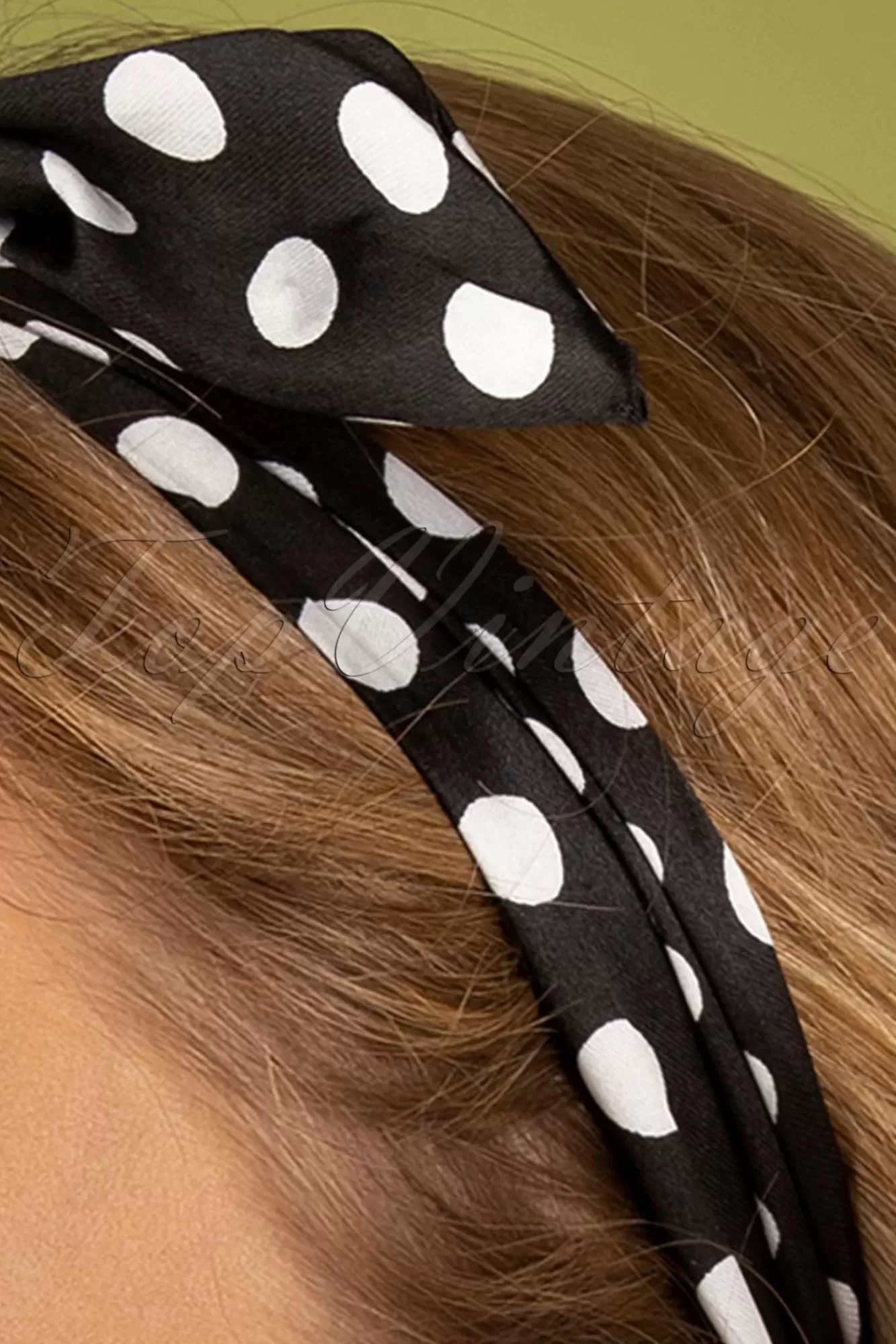 New ZaZoo Pin-Up Haarschal Mit Schwarzen Polkadots