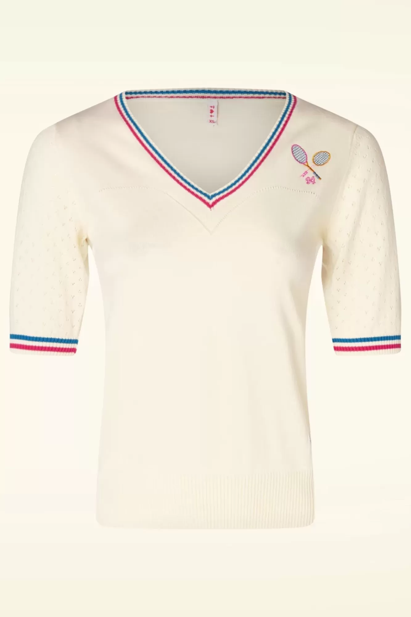 New Blutsgeschwister Pretty Preppy Special Top In Athletic White