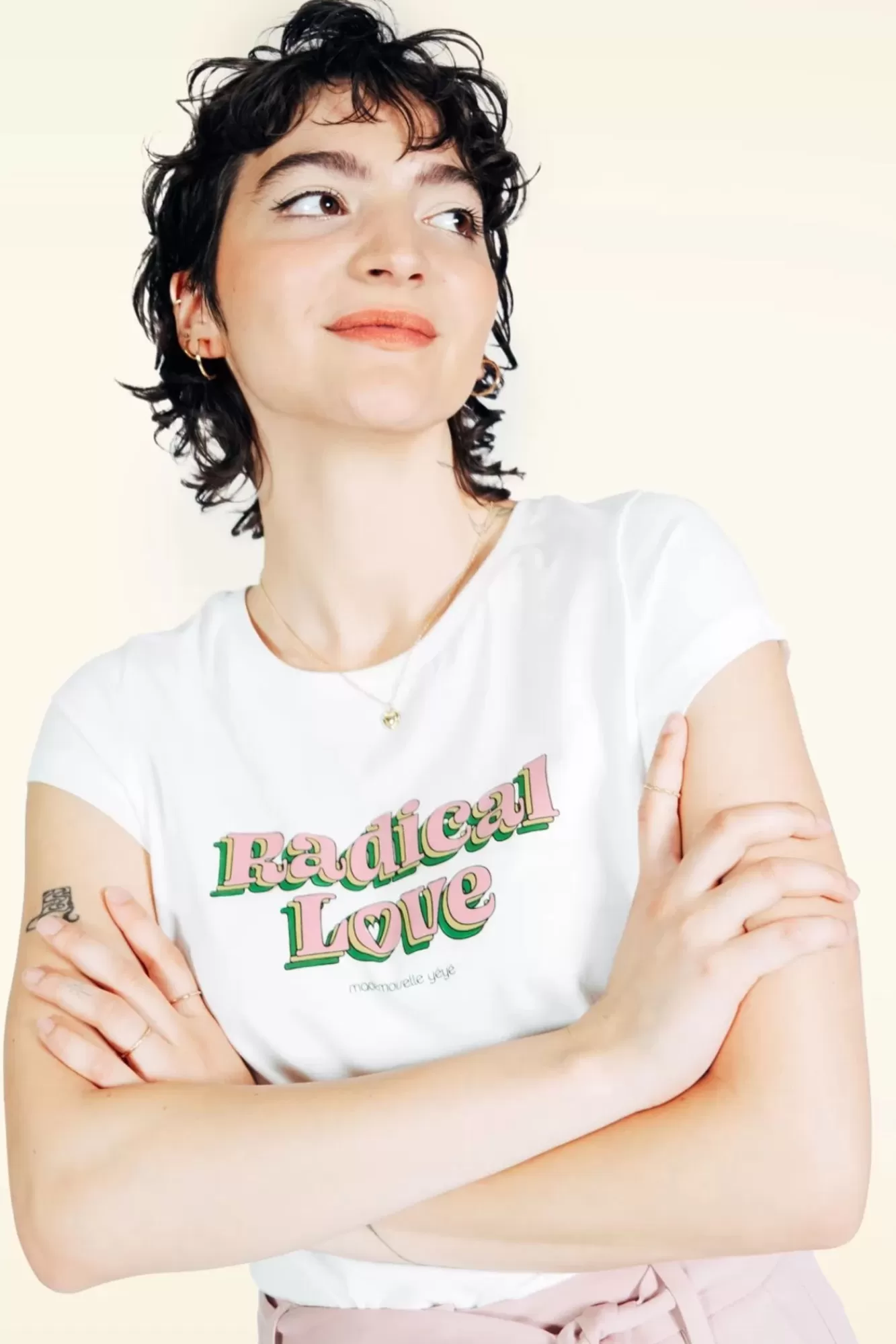 Cheap Mademoiselle Yu00e9Yu00e9 Radical Love T-Shirt In Ecru