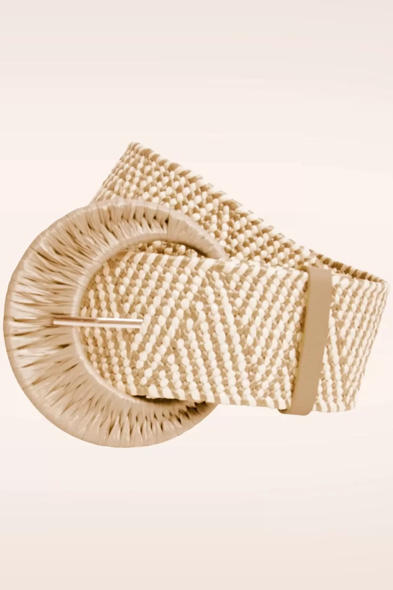 Discount Smashed Lemon Raffia Gürtel In Sand Und Beige