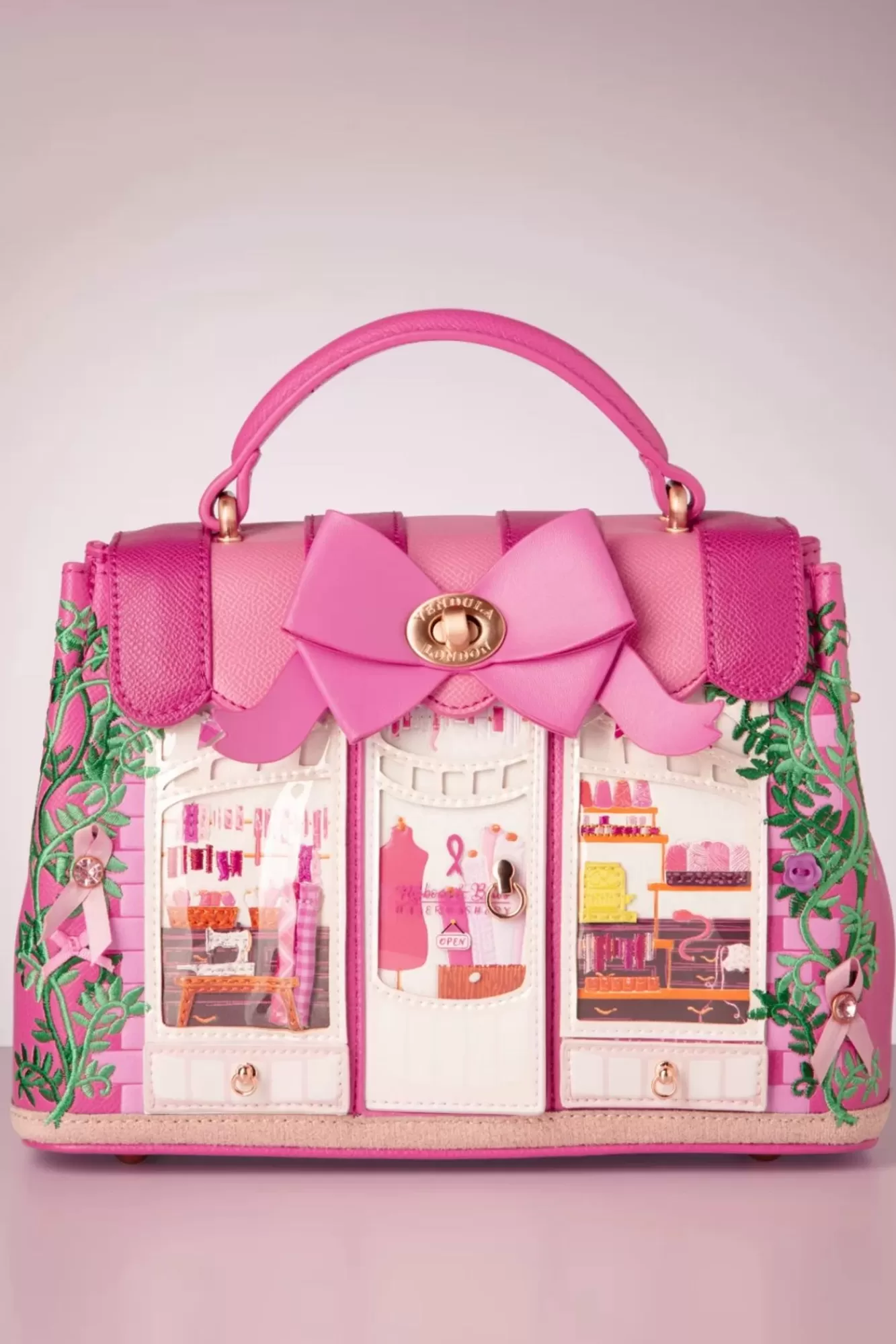 Shop Vendula Ribbons And Bows Haberdashy Mini Grace Handtasche In Rosa