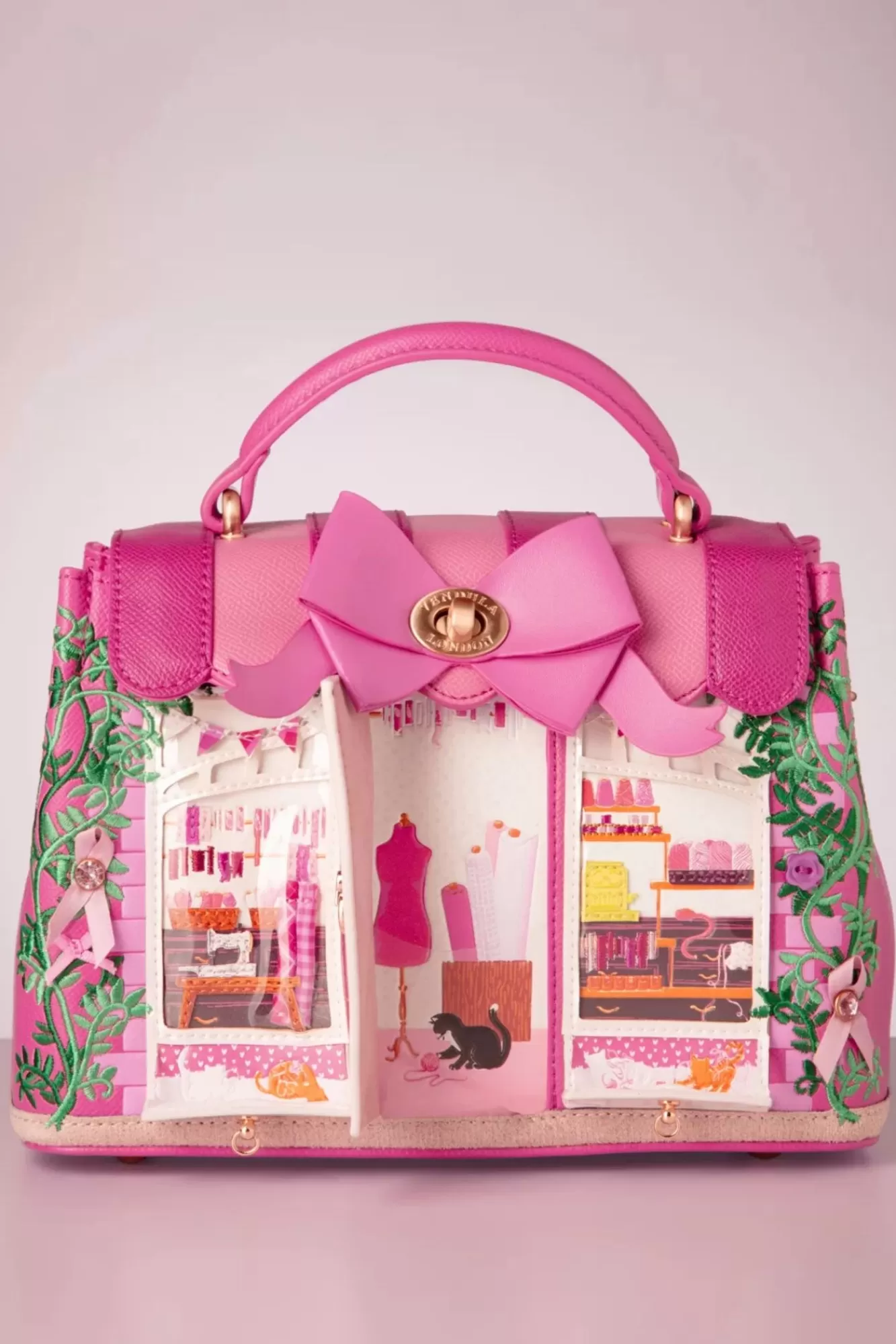 Shop Vendula Ribbons And Bows Haberdashy Mini Grace Handtasche In Rosa