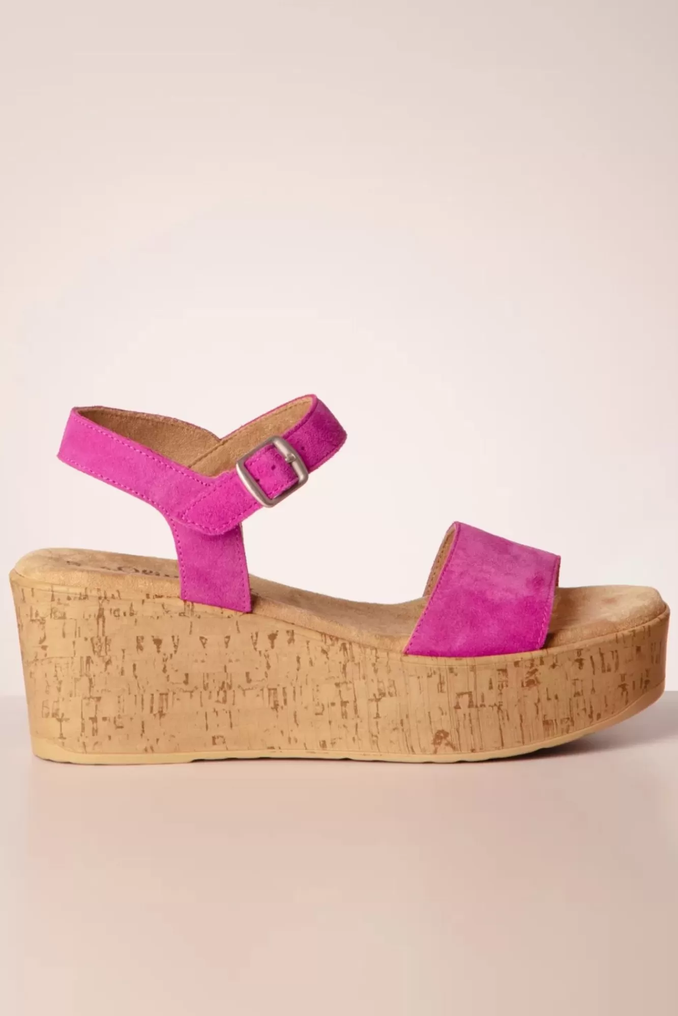 Clearance s.Oliver Roxy Wildleder Keilsandalen In Fuchsia