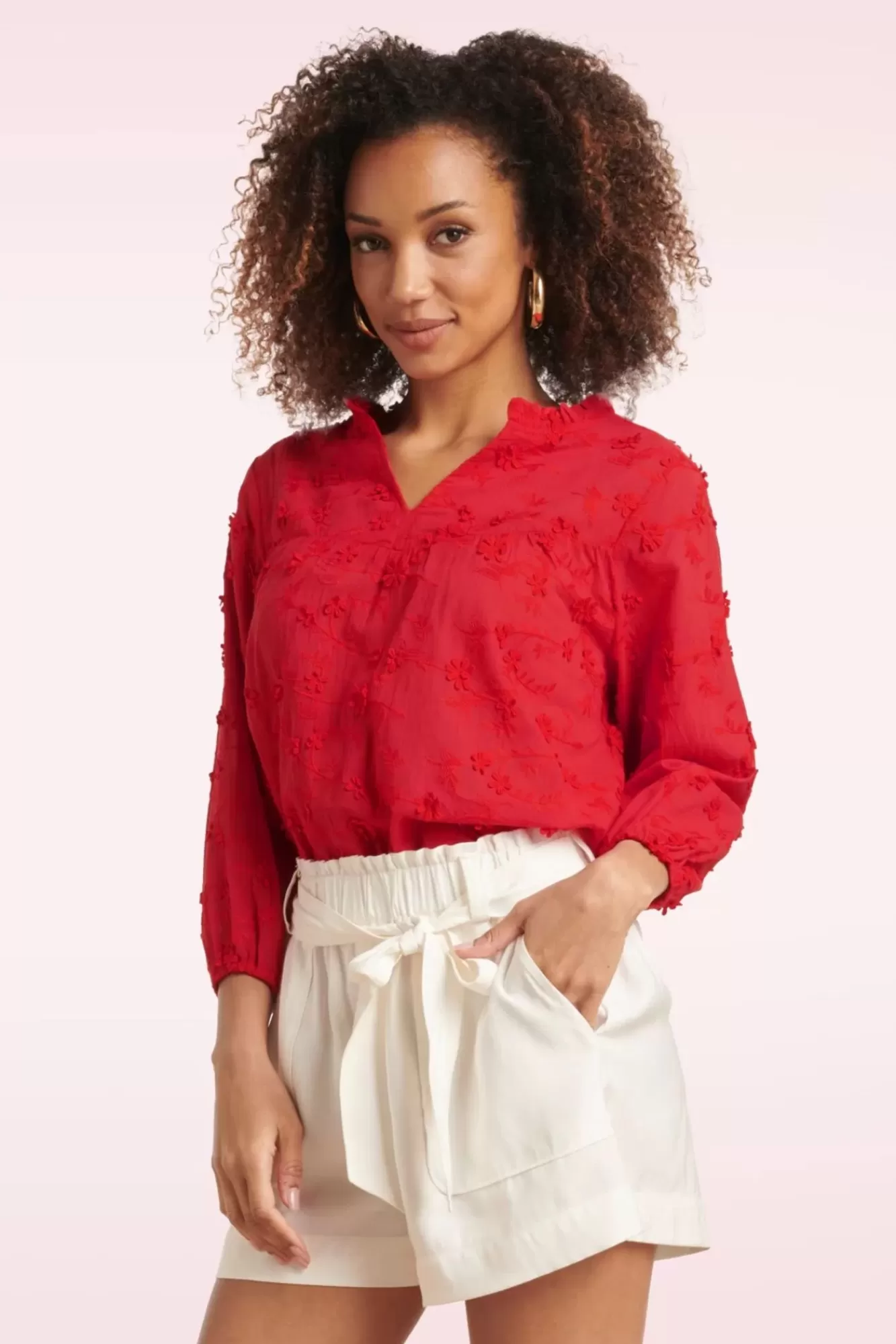 Discount Smashed Lemon Ruth Bestickte Bluse In Rot