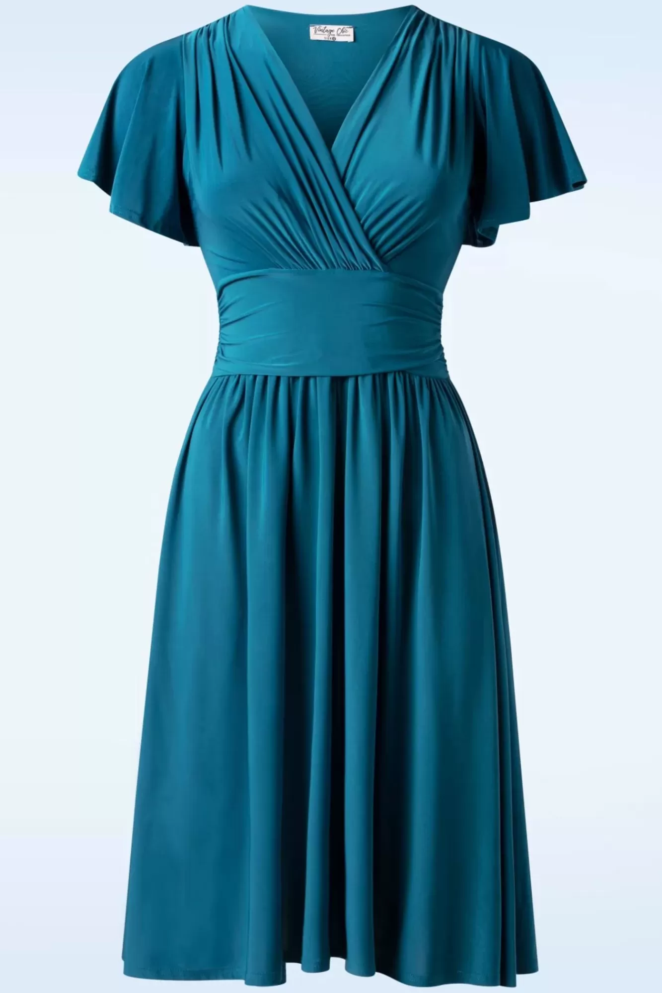 Best Sale Vintage Chic for Topvintage Sadie Slinky Swing Kleid In Teal