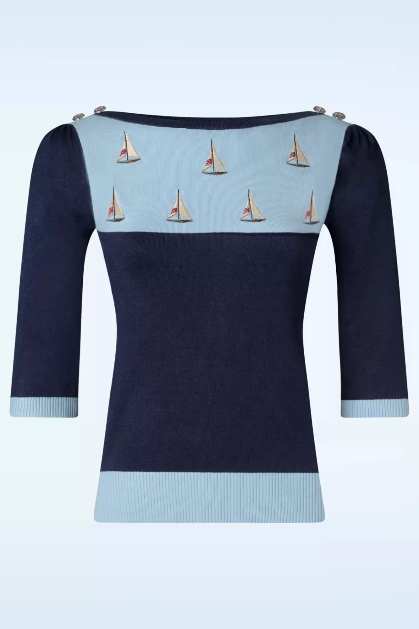 Hot Vixen Sail Away Pullover In Blau