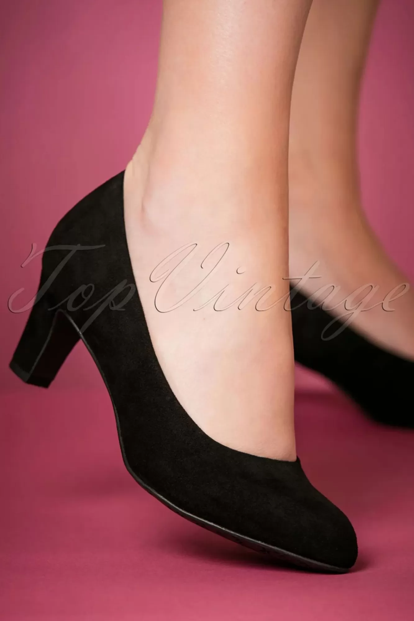 Best Sale Tamaris Sally Suedine Pumps In Schwarz