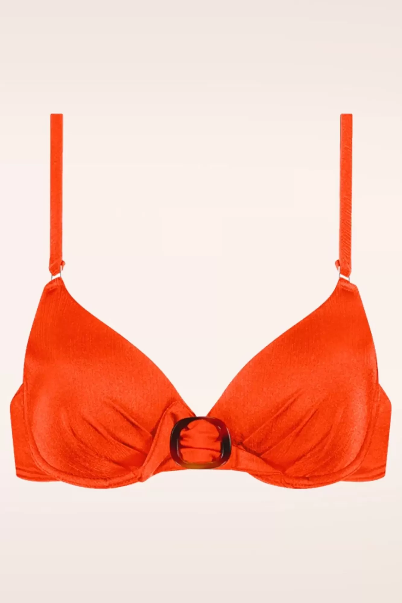 Hot Cyell Satin Padded Bikini Oberteil In Tomate