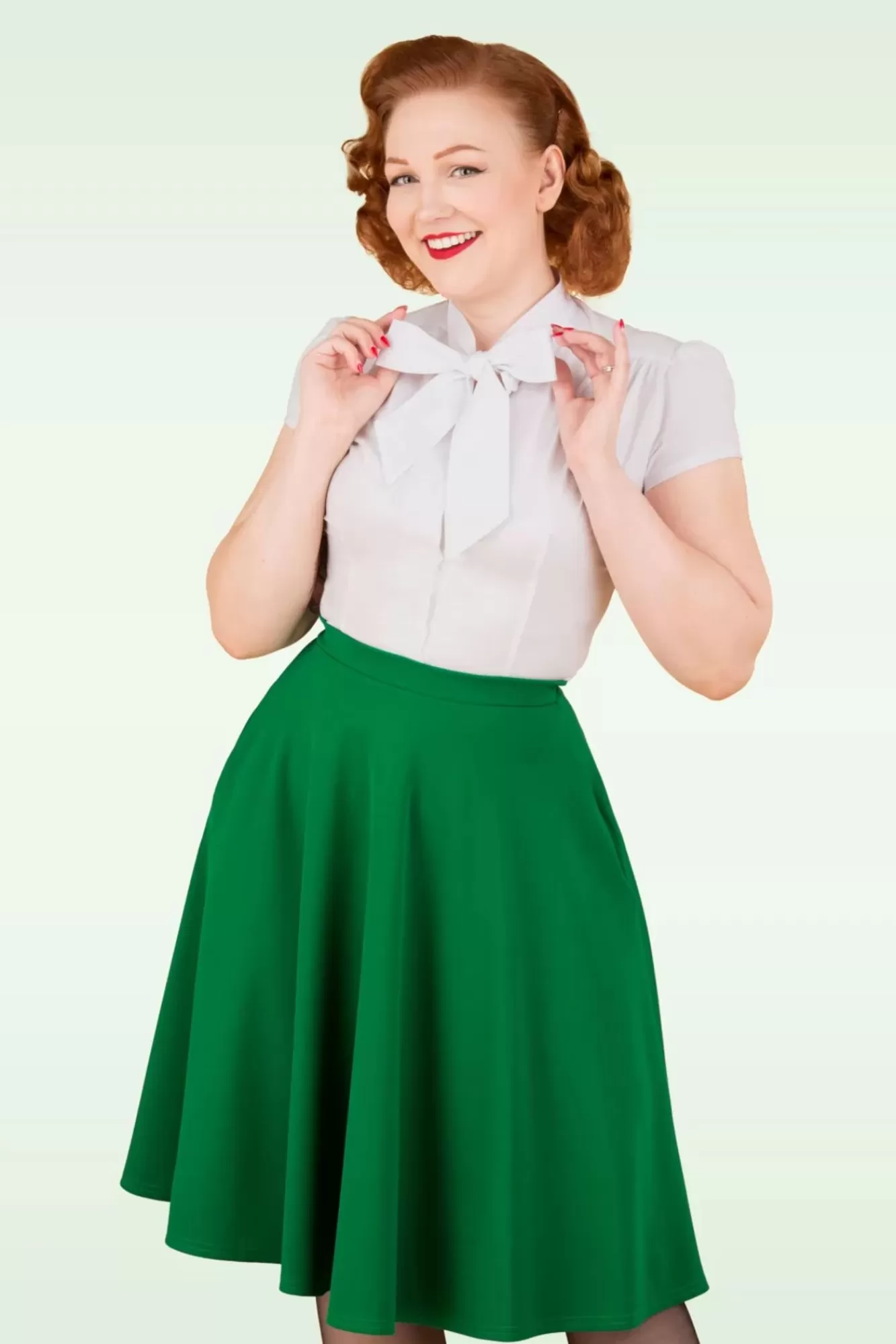 Online Vintage Chic for Topvintage Sheila Swing Rock In Smaragdgrun