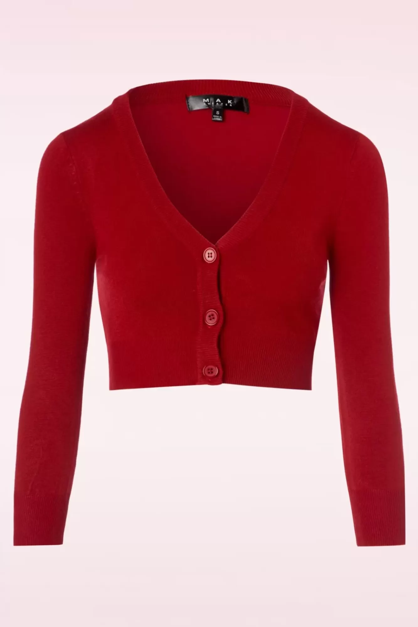 Fashion Mak Sweater Shela Kurzer Cardigan In Lippenstiftrot