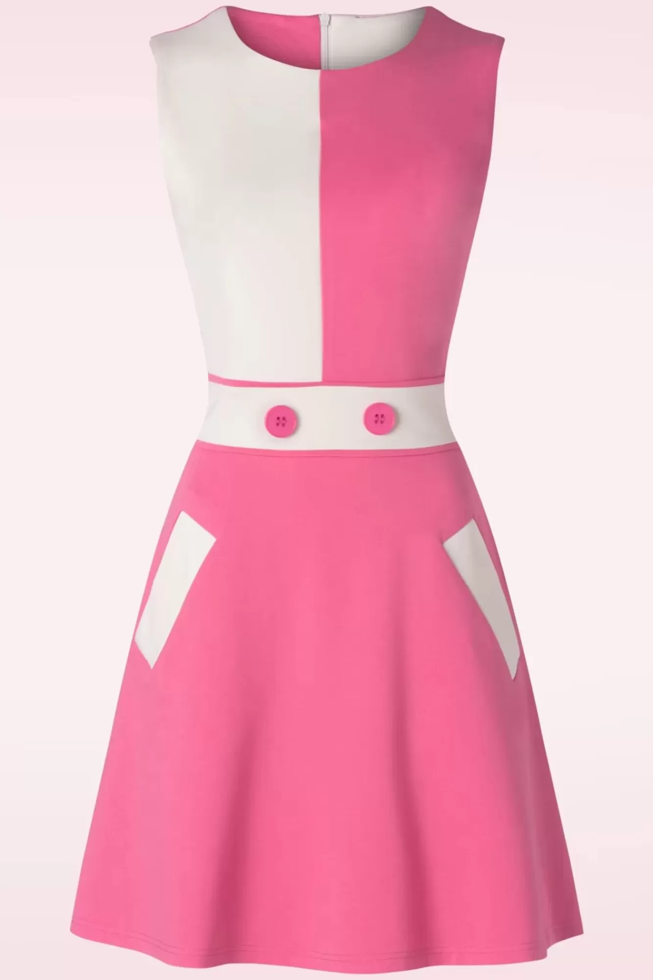 Fashion Vixen Sixties Kontrast Kleid In Rosa