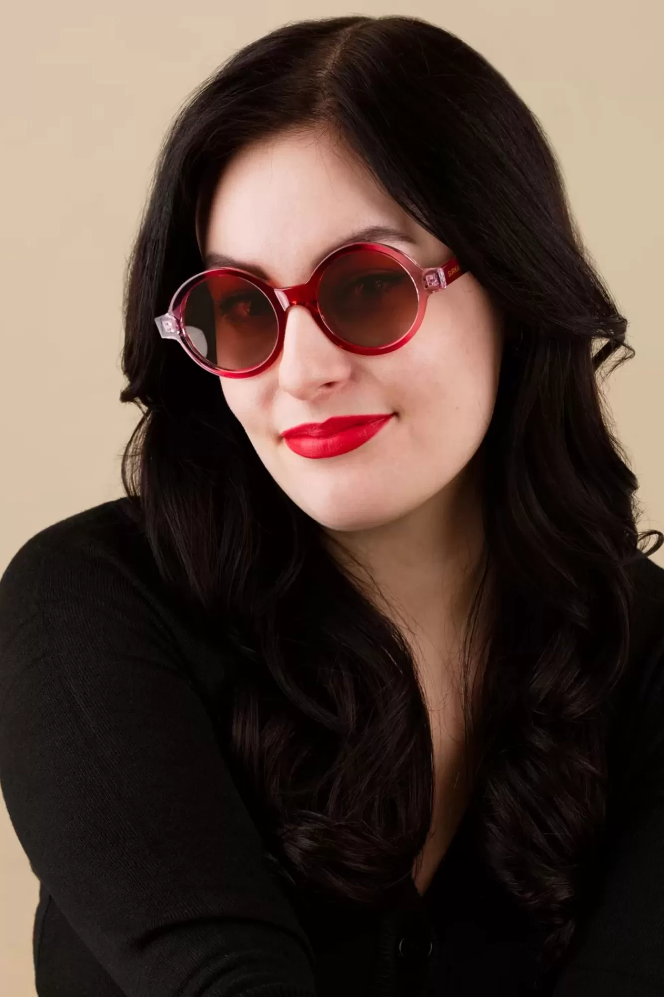 Fashion Surkana Stay Shady Runde Sonnenbrille In Rot