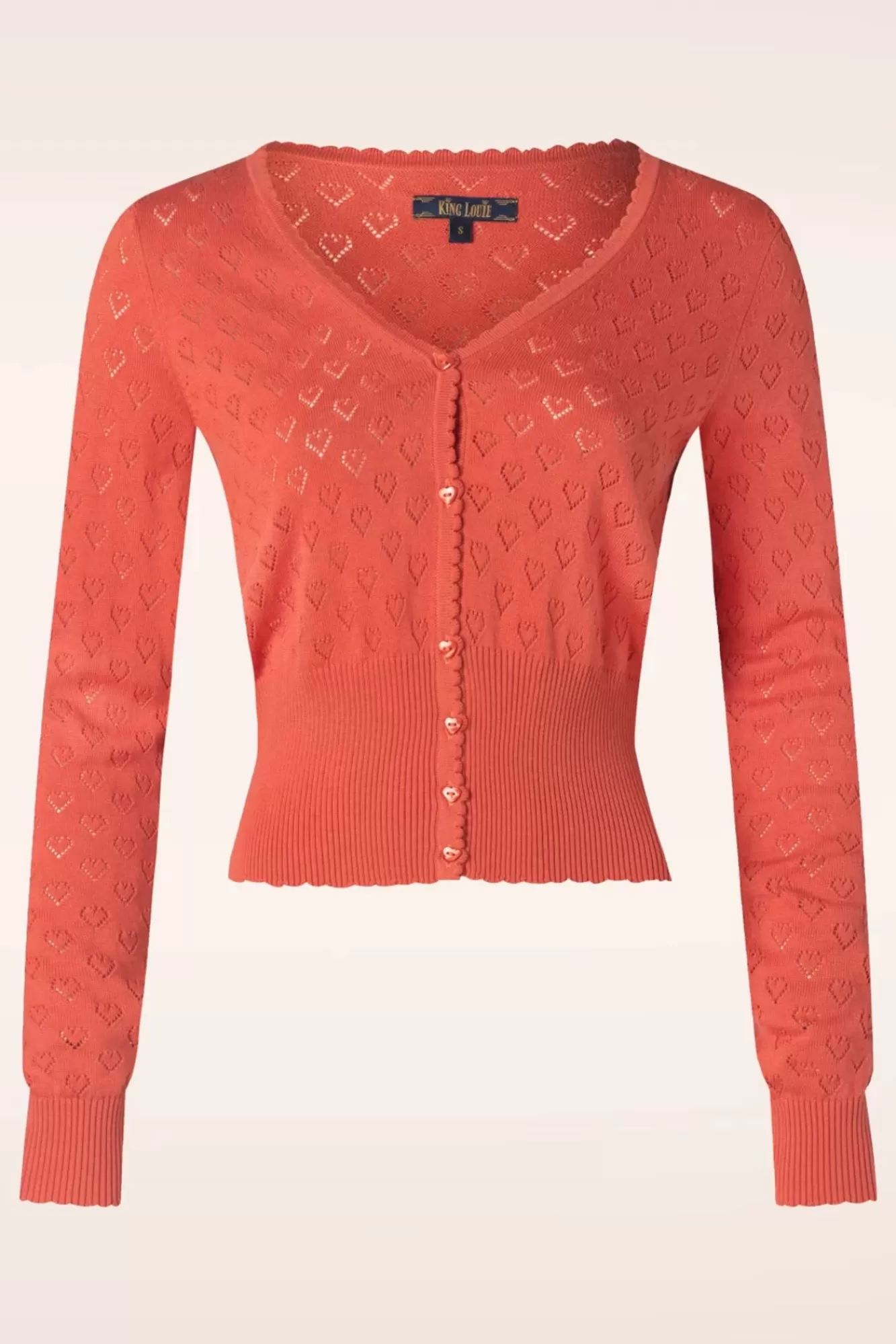 Sale King Louie Strickjacke V Heart Ajour In Tweed Orange