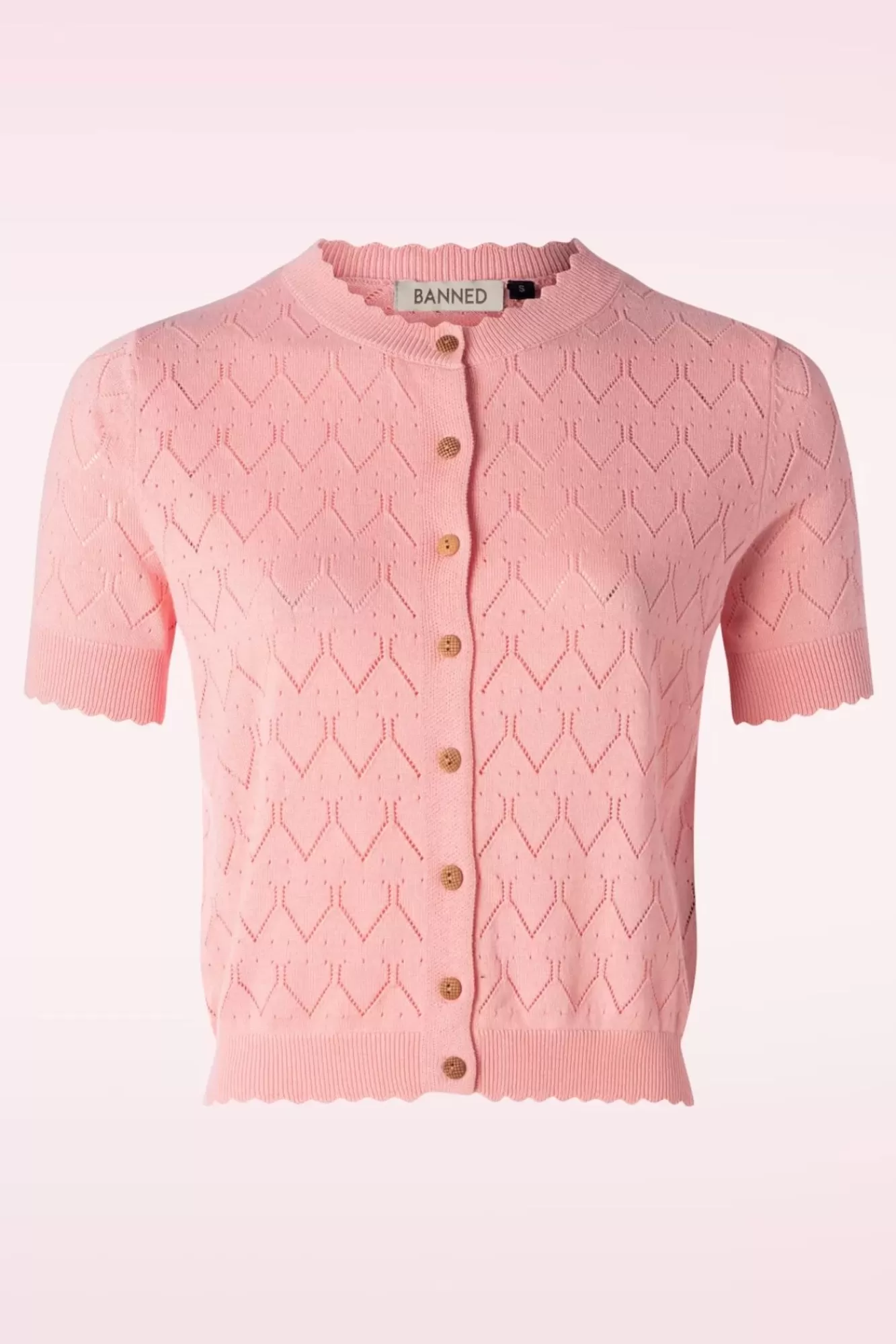 Cheap Banned Retro Summer Scallop Strickjacke In Pink