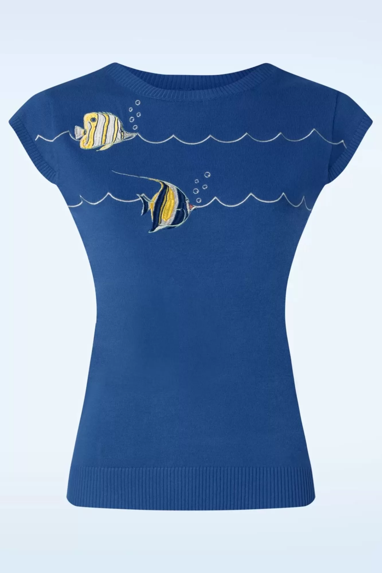 Best Vixen Swimming Fish Short Sleeve Pullover In Blau