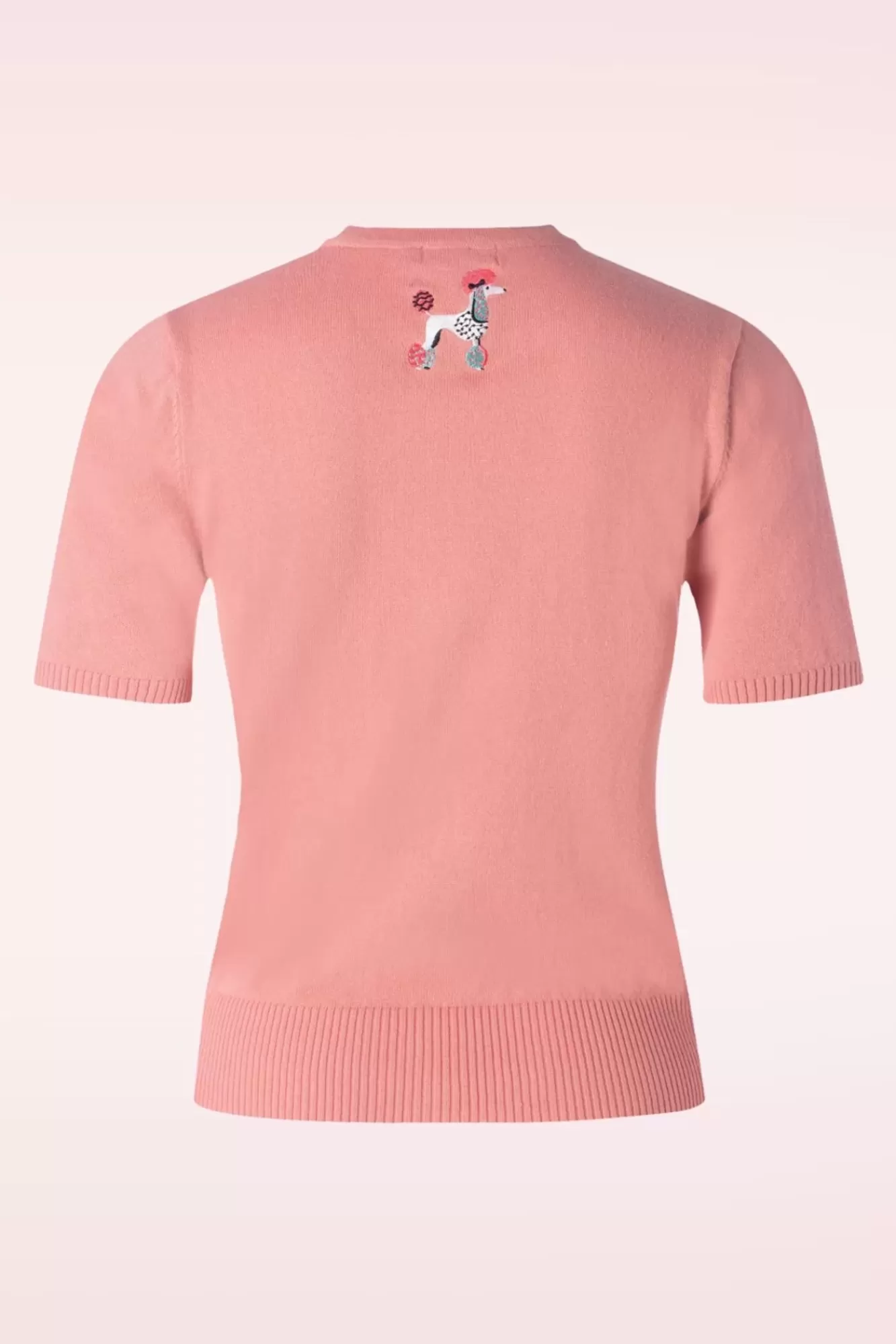 Online Banned Retro The Kissing Poodles Strickjacke In Pink