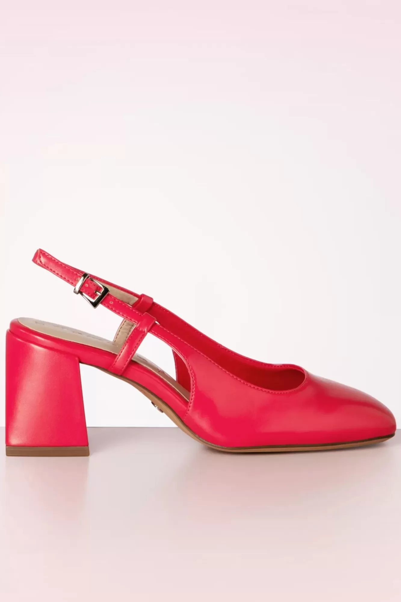 New Tamaris Trinny Vegane Slingback Pumps In Punch Pink