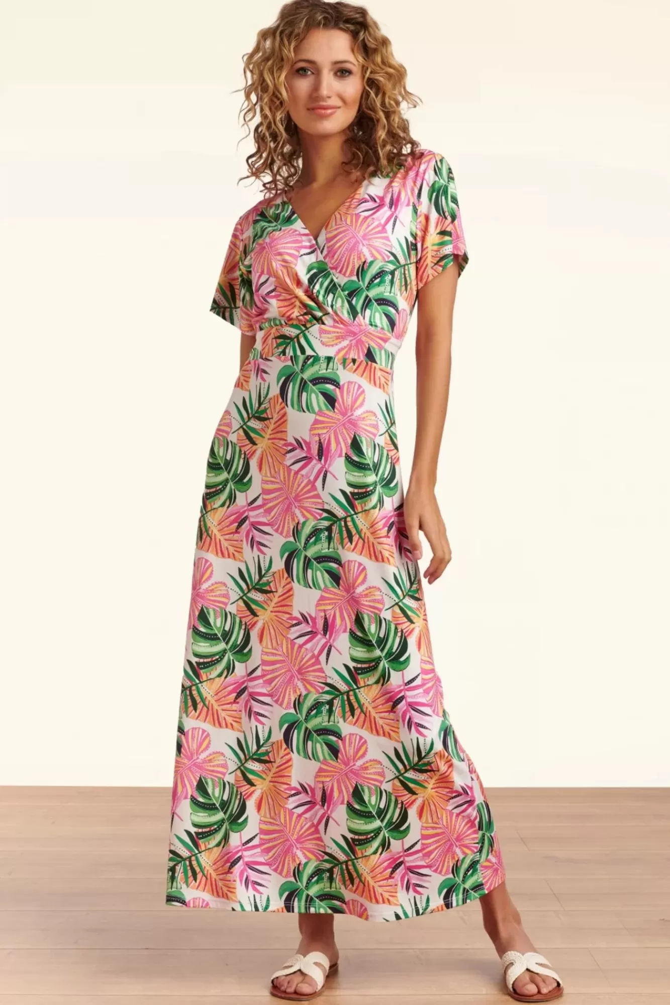 Outlet Smashed Lemon Tropical Maxi Kleid In Weis