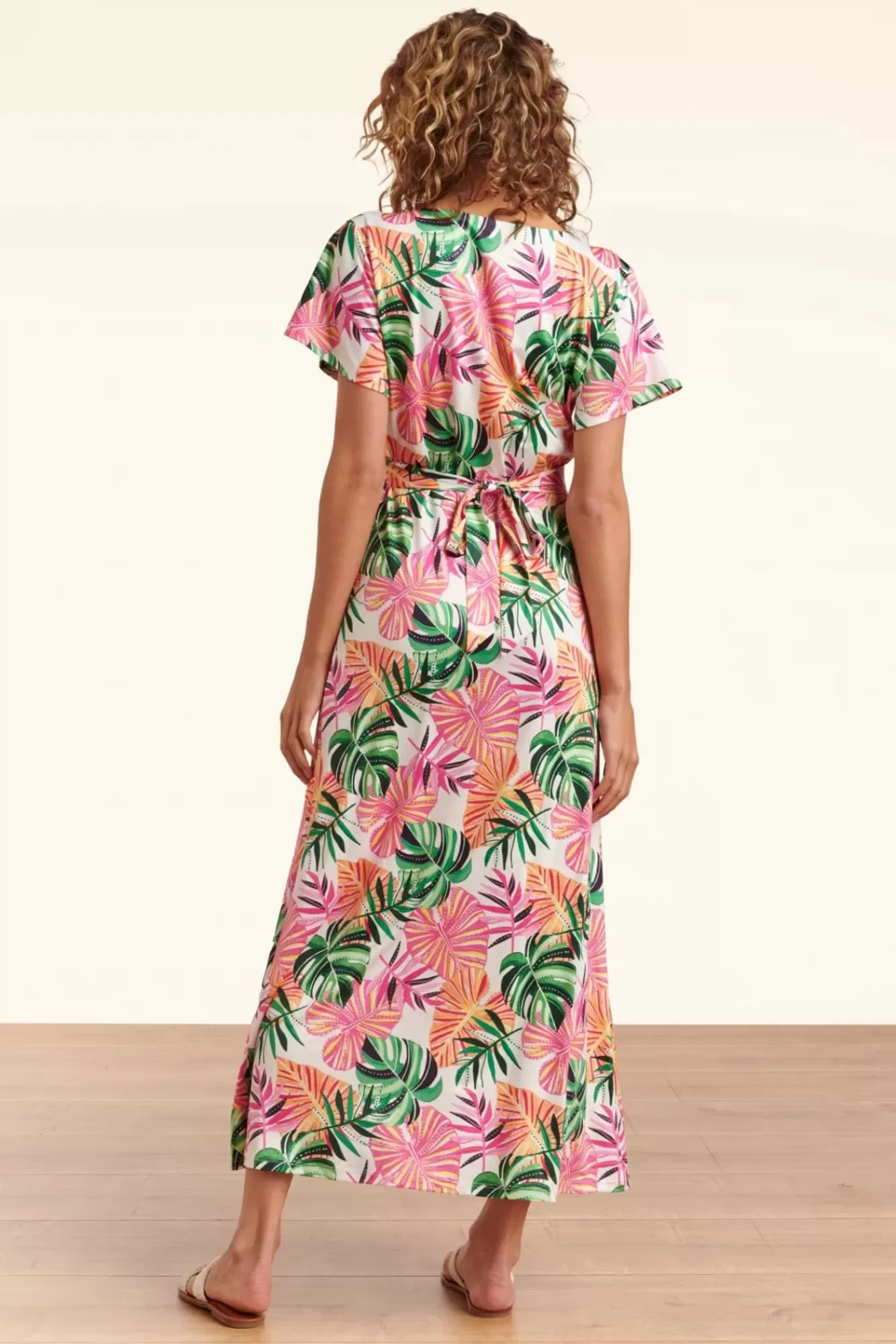 Outlet Smashed Lemon Tropical Maxi Kleid In Weis