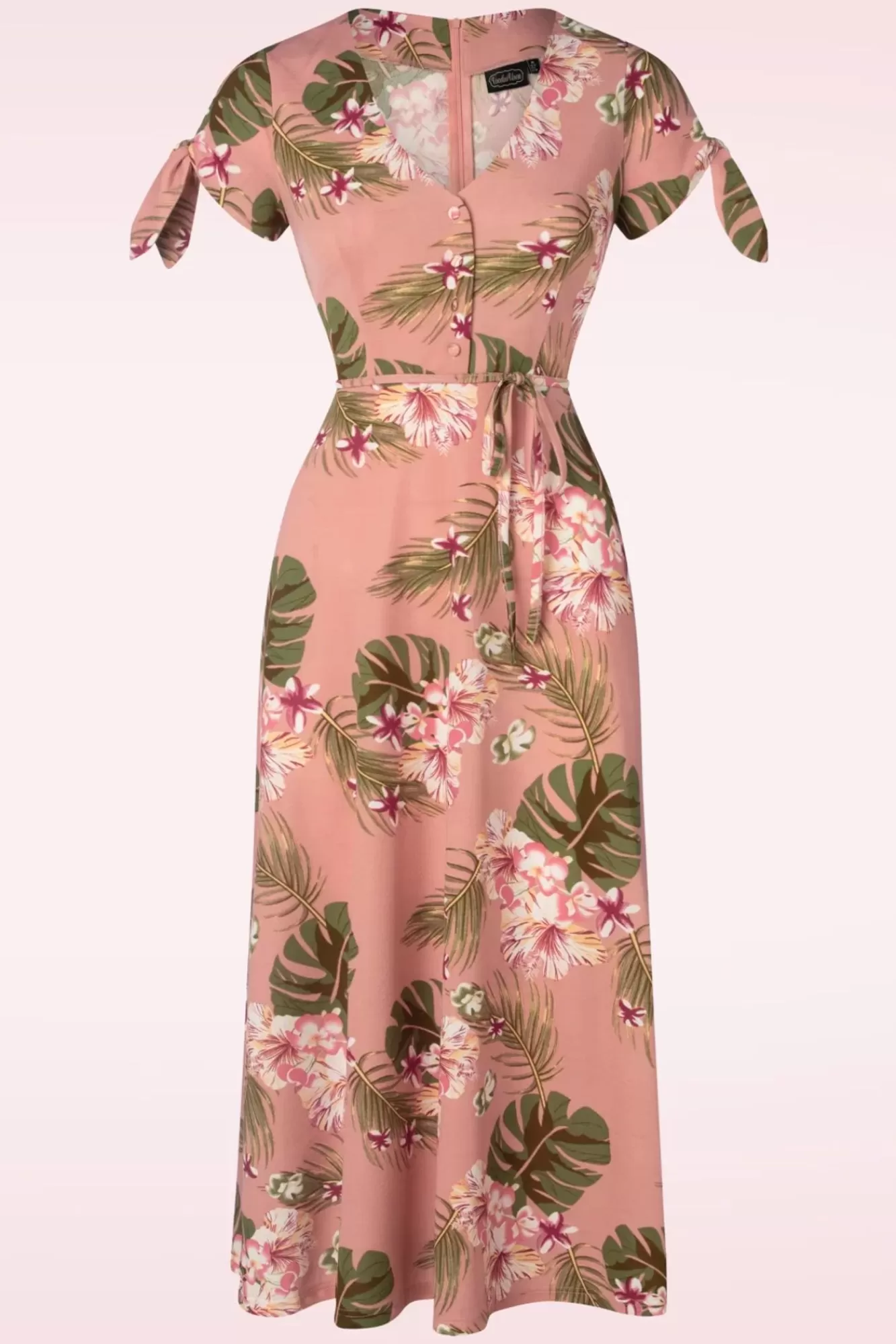 Best Vixen Tropisches Blumen Midi Kleid In Pink