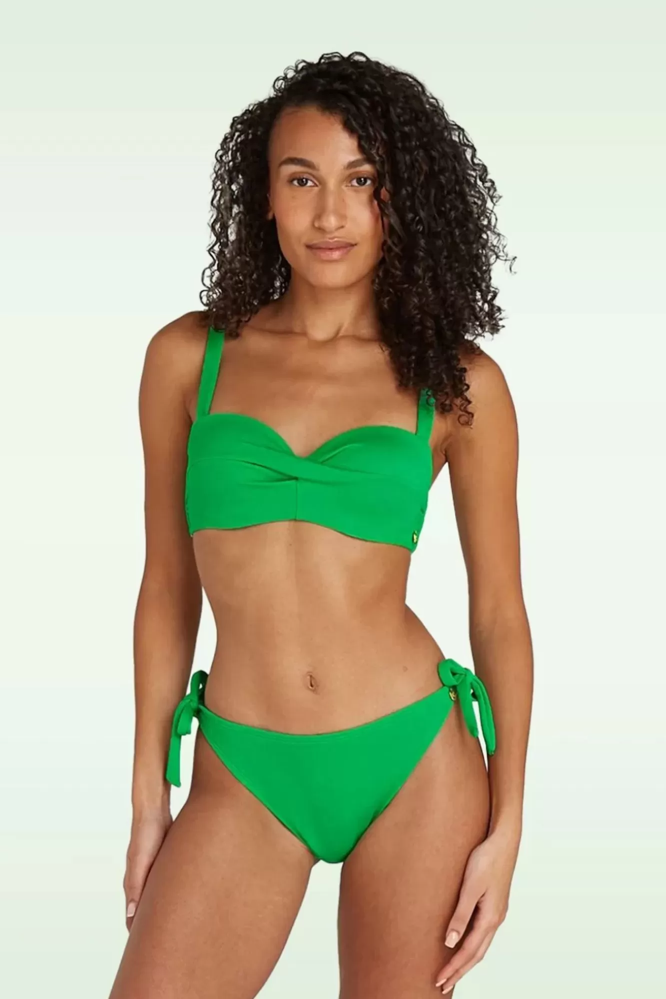 Cheap TC Beach Twisted Bikinioberteil In Bright Green Relief