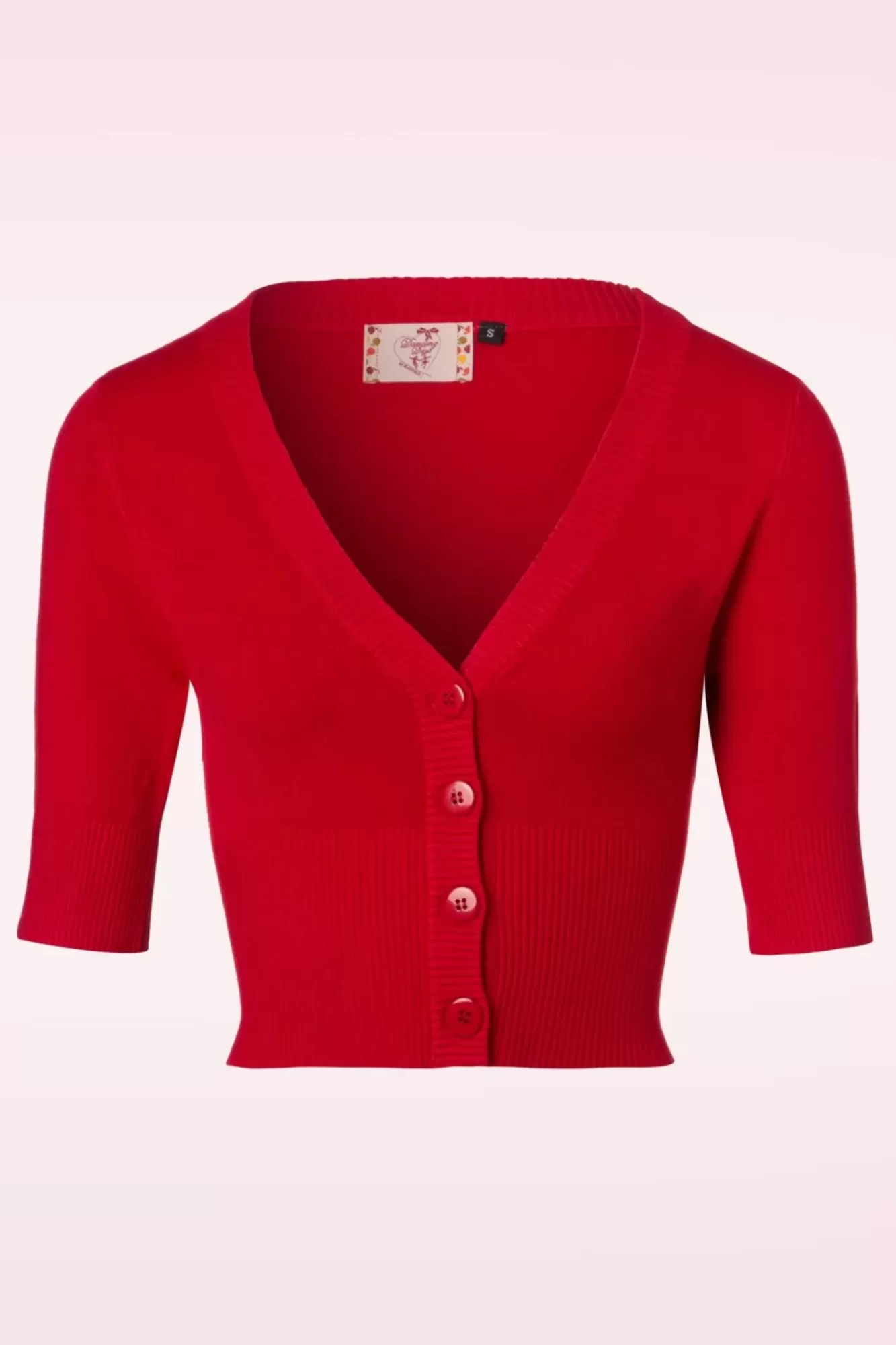 Hot Banned Retro Uberladener Cardigan In Lippenstiftrot