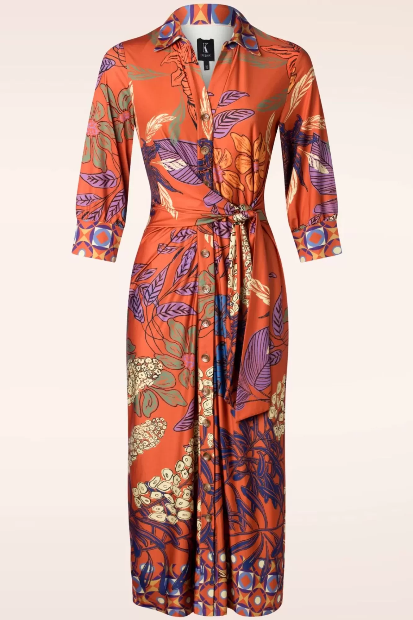 Shop K-Design Veronica Midi Kleid In Orange