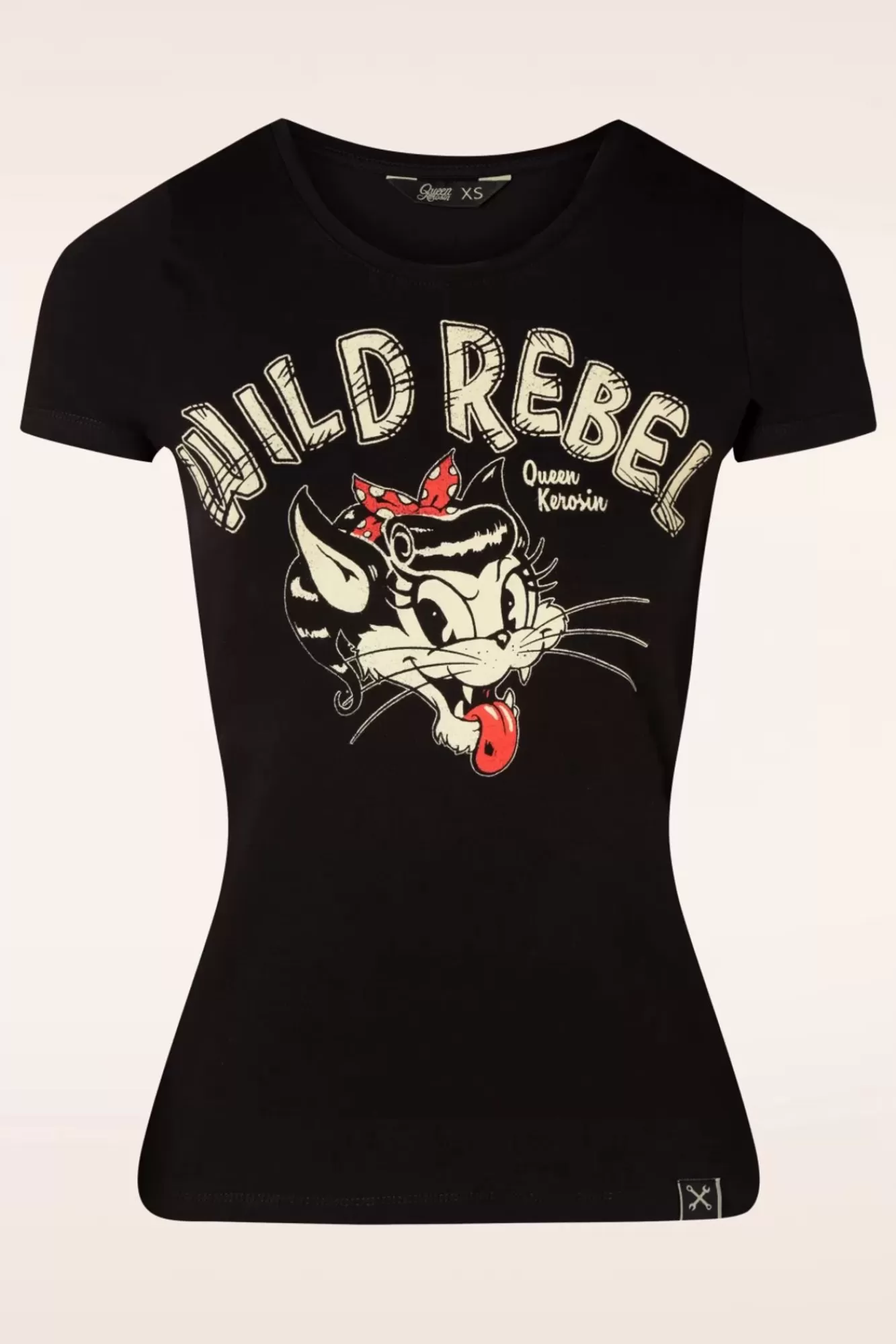 Discount Queen Kerosin Wild Rebel T-Shirt In Schwarz