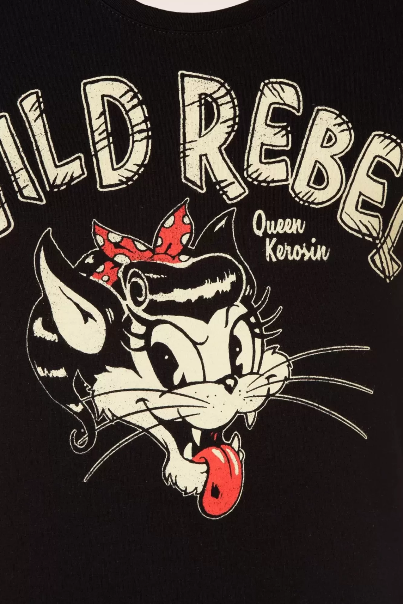 Discount Queen Kerosin Wild Rebel T-Shirt In Schwarz